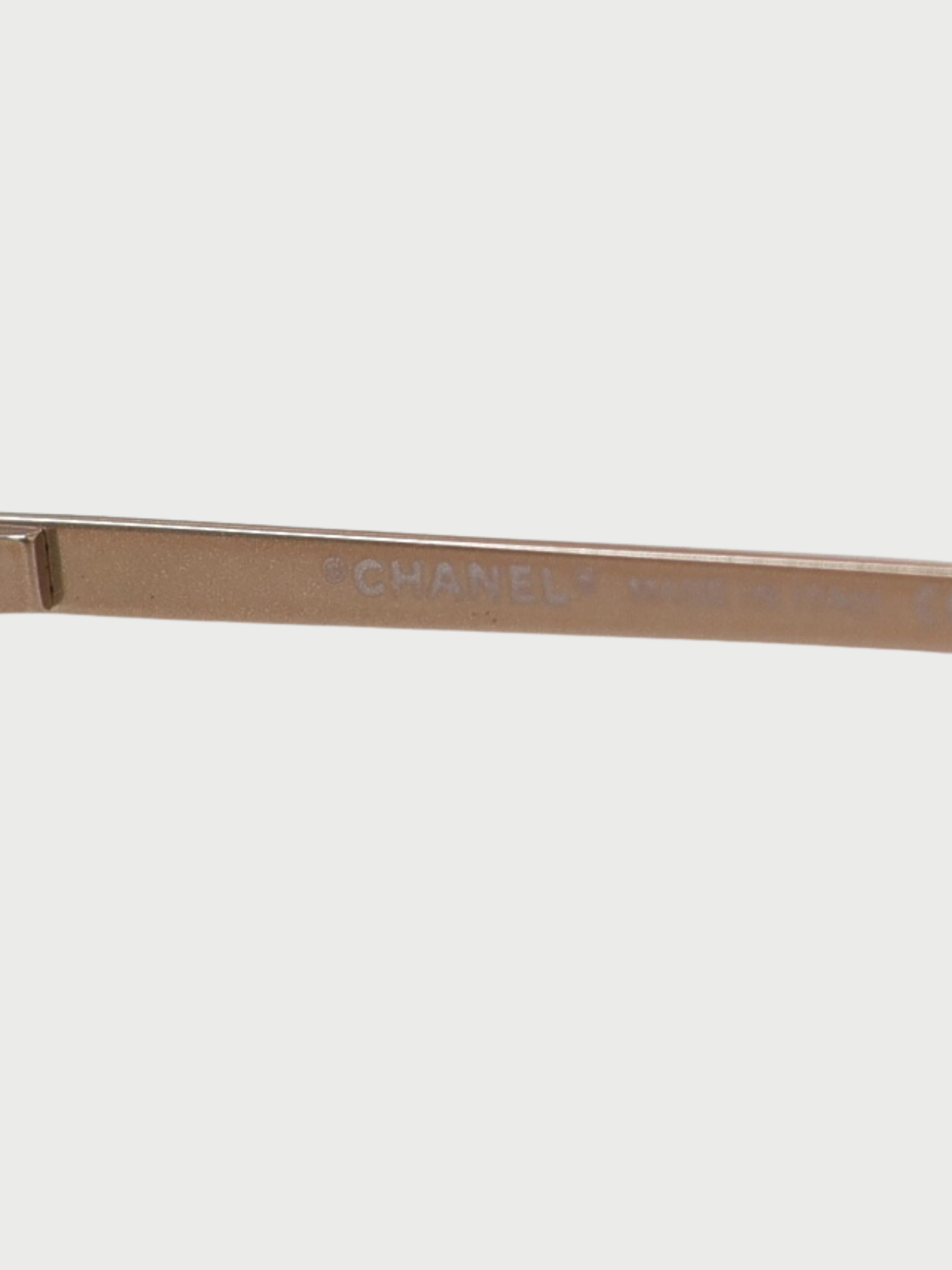 Chanel 2000s Silver Plated Metal Coco Sunglasses