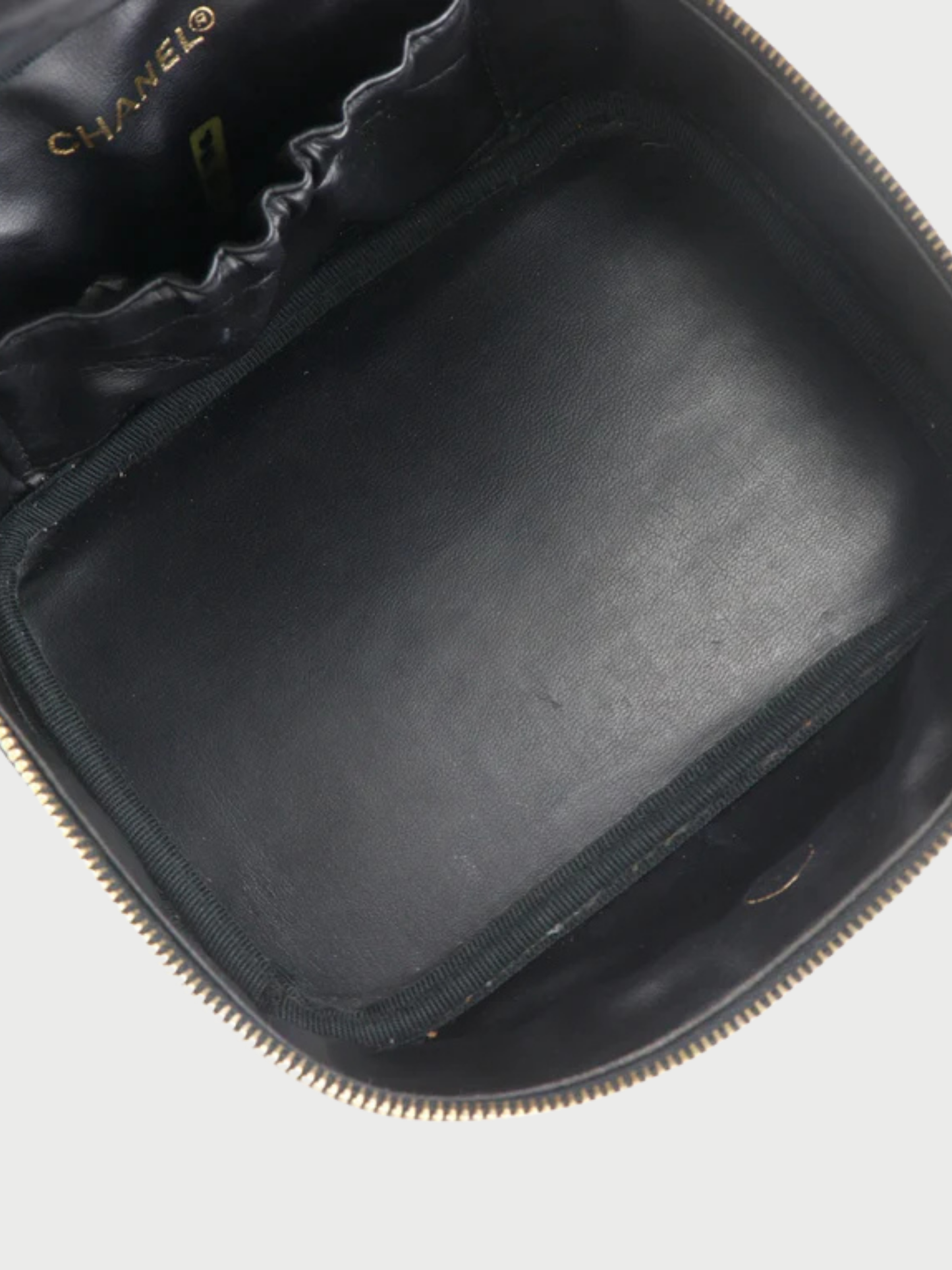 Chanel 1990s Black Calfskin Bicolore Vanity Bag