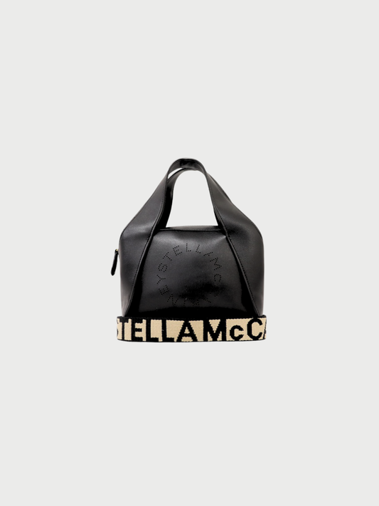 Stella McCartney 2020s Black Leather Logo 2Way Shoulder Bag