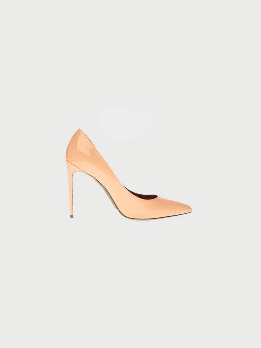 Yves Saint Laurent 2010s Beige Patent Leather Pointed Toe Pumps
