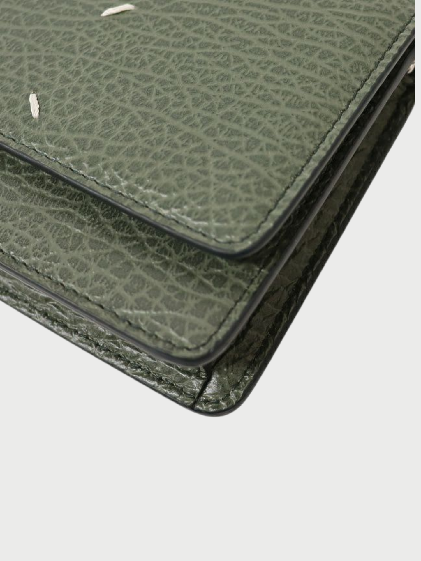 Maison Margiela 2000s Khaki Leather 4-Stitch Chain Wallet