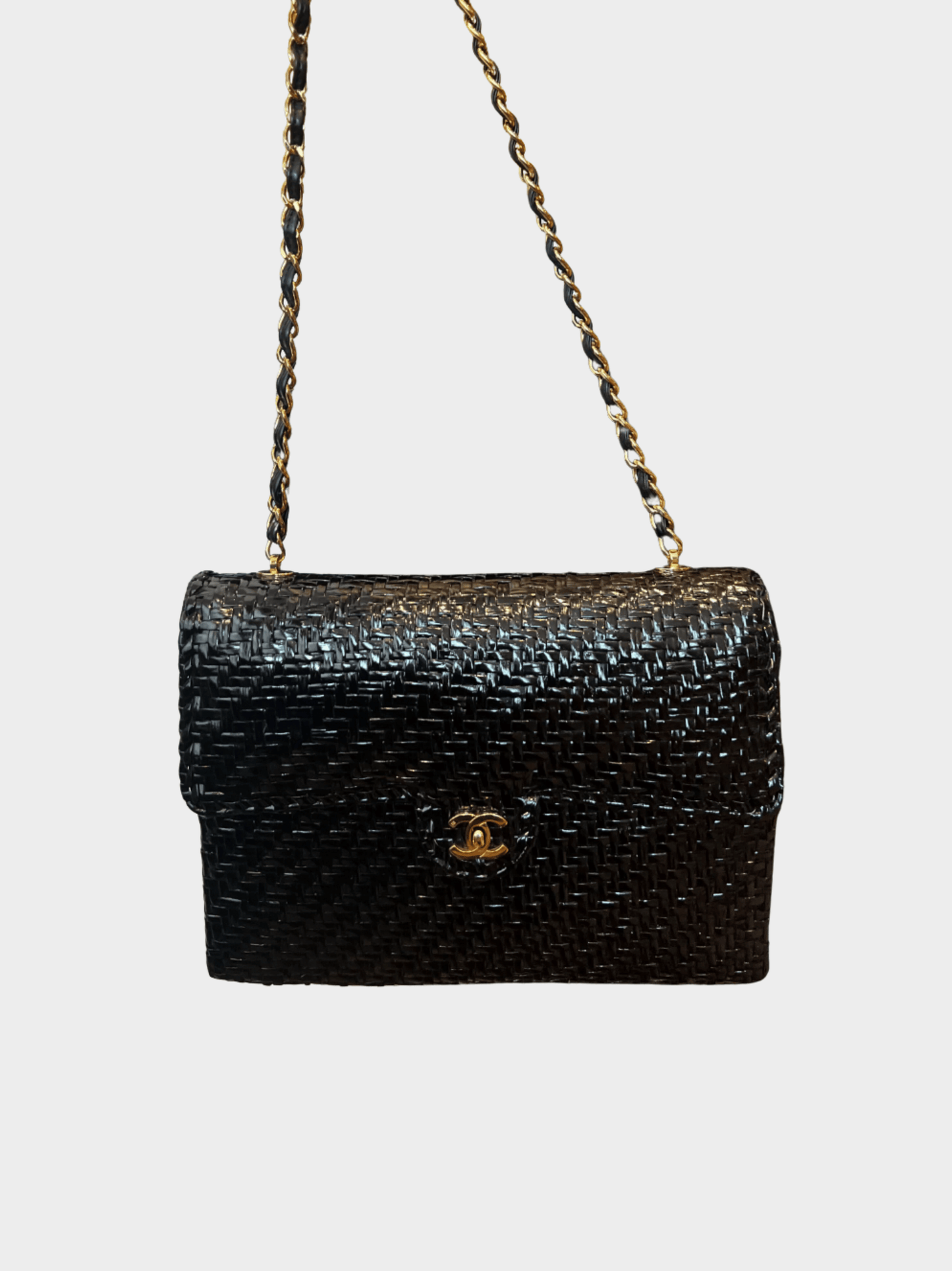 Chanel 2000-2002 Black Wicker Flap Bag