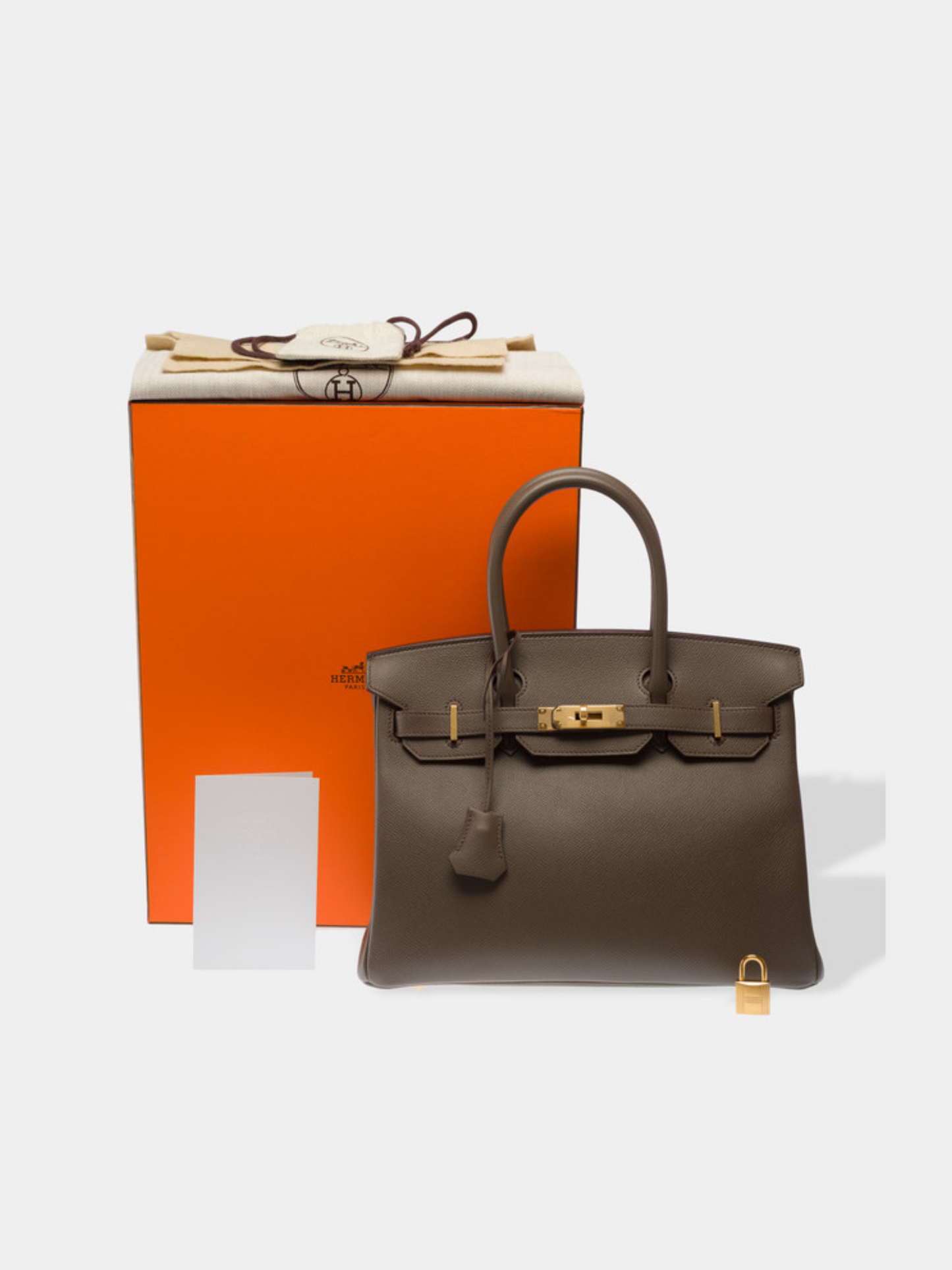 Hermès 2010s Gray Epsom Birkin 30 Bag