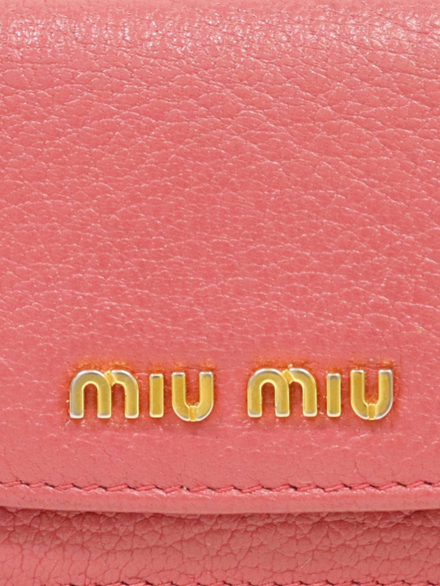 Miu Miu 2010s Pink Leather Logo Hardware Card Case