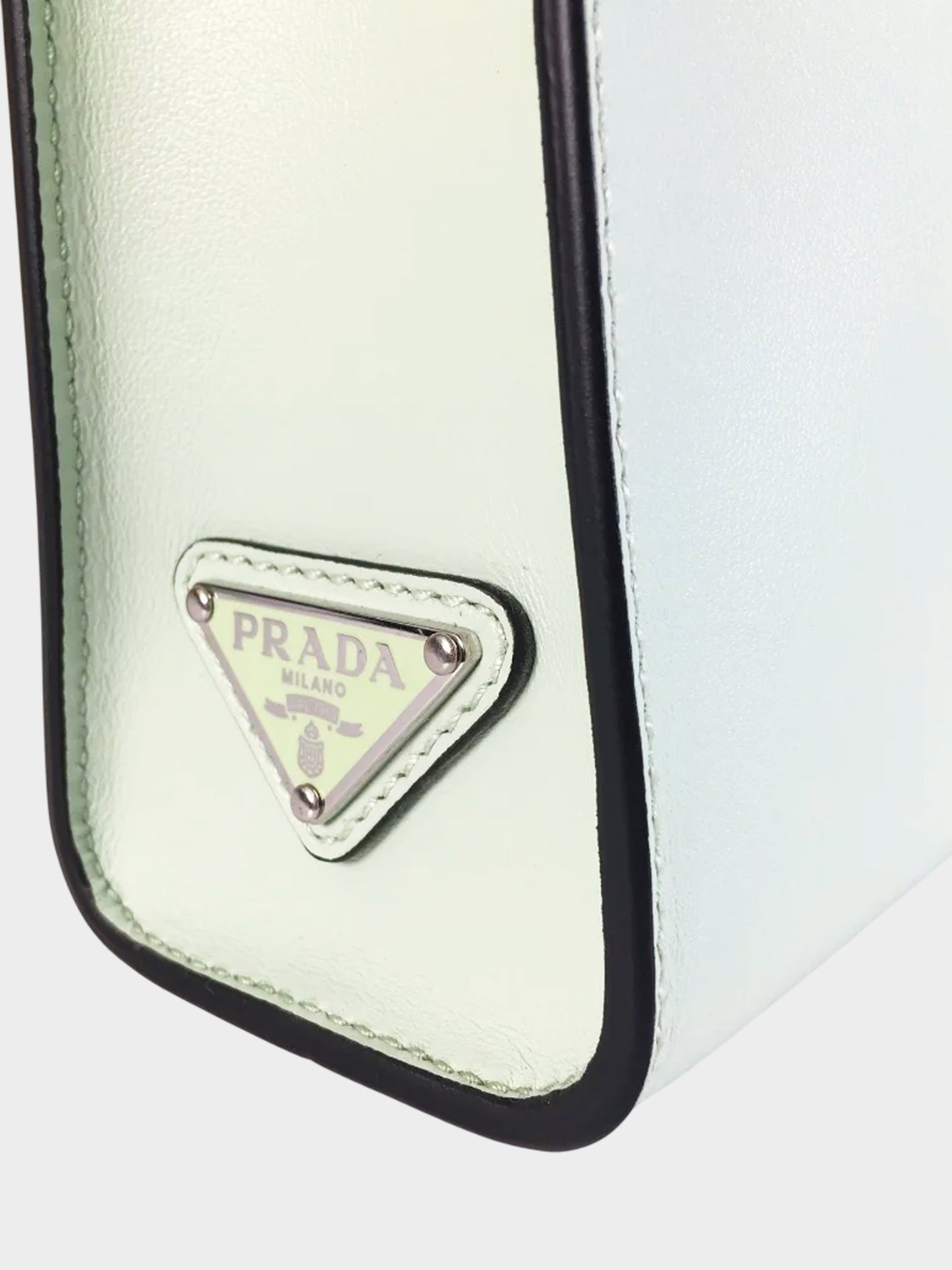 Prada 2020s Green Calfskin Leather 2Way Tote Shoulder Bag