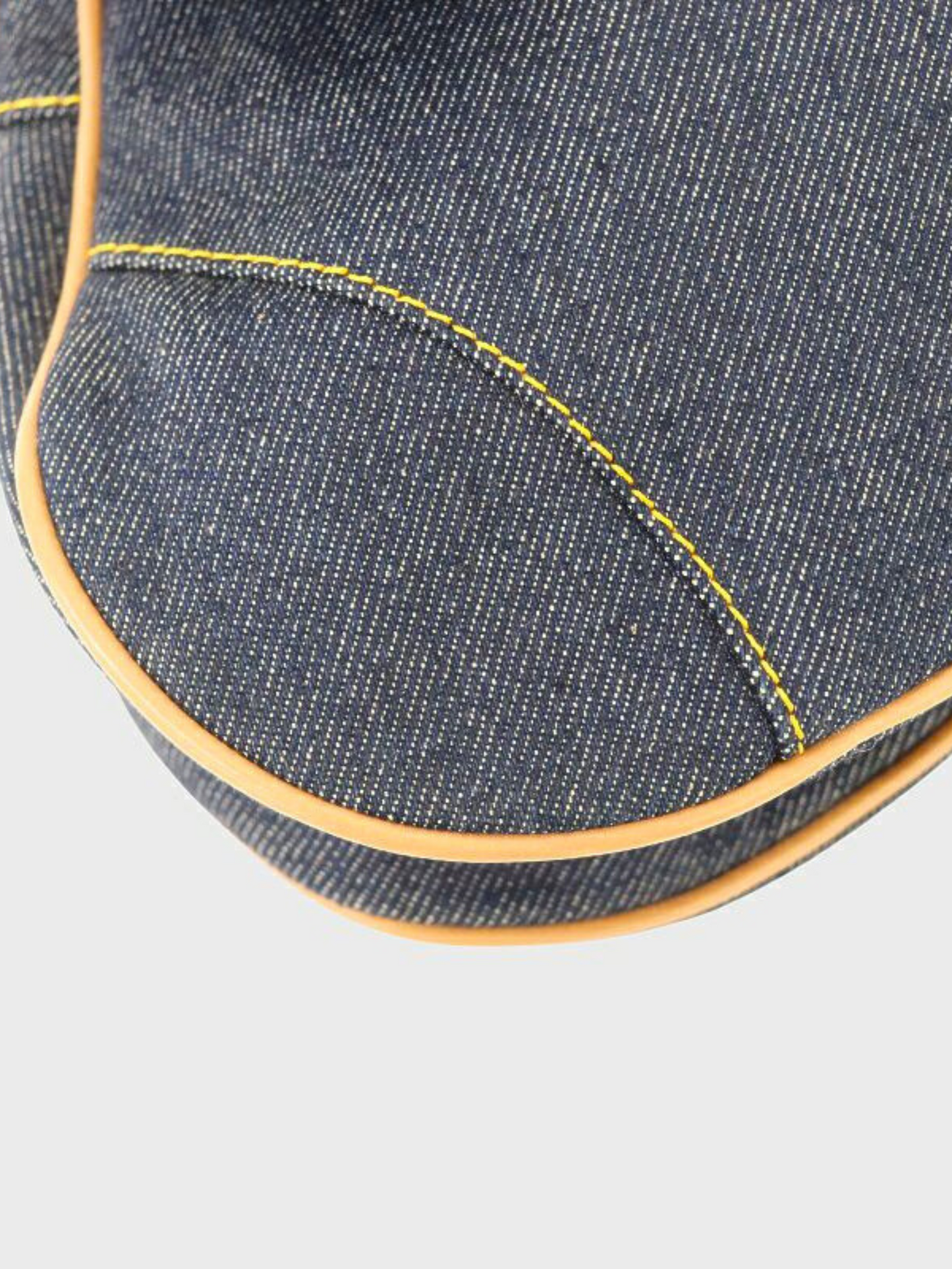 Christian Dior 2000s Navy Beige Denim Saddle Bag