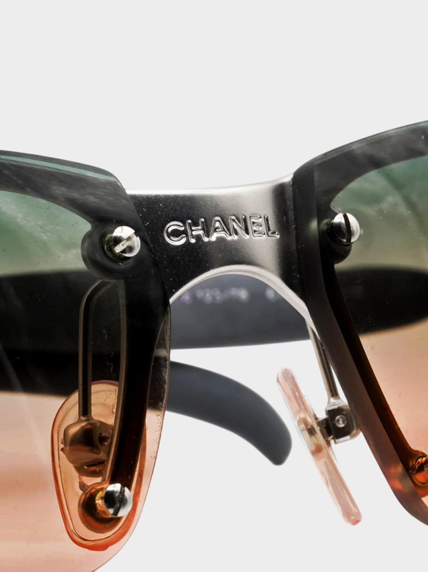Chanel by Karl Lagerfeld 2000s Brown and Grey Rimless Sunglasses