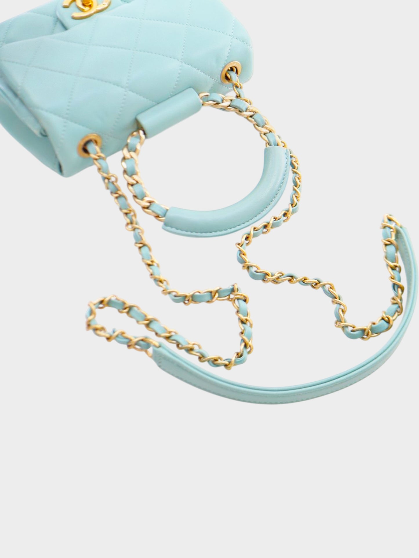 Chanel Late 2019-2020 Blue Lambskin In The Loop Mini Flap Bag
