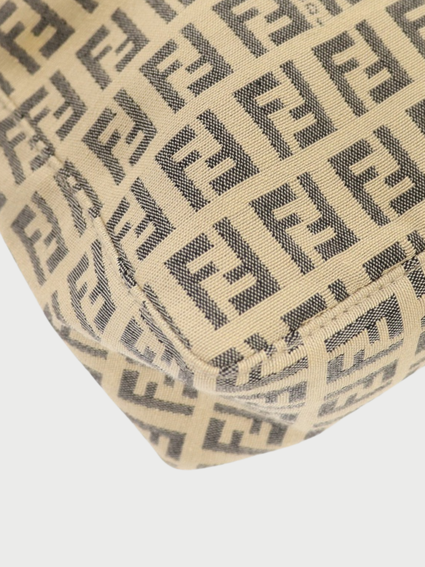 Fendi 2000s Beige Black Zucca Canvas Leather Mini Handbag