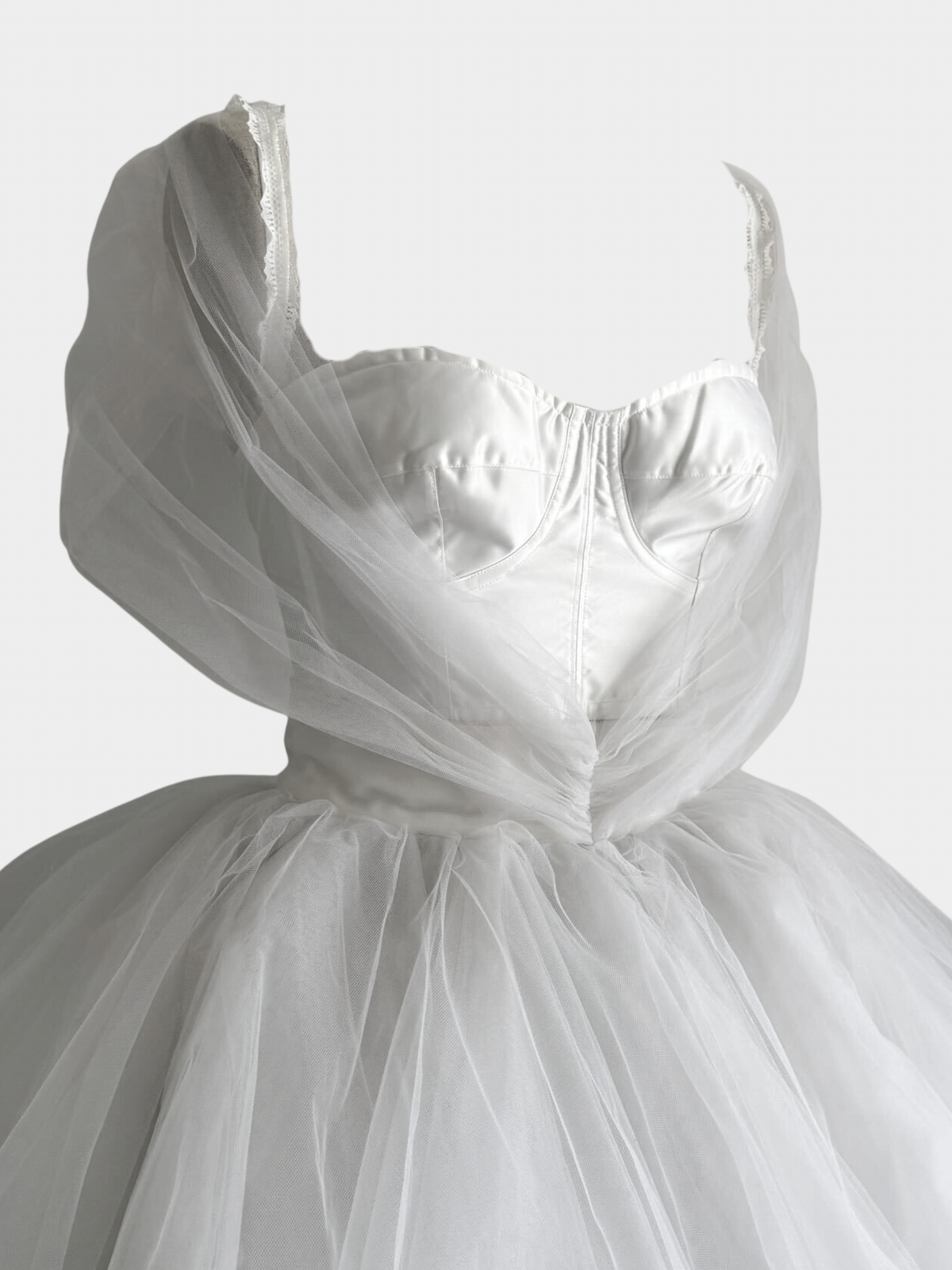 Dolce and Gabbana SS 1992 White Tulle Bustier Ballet Skirt Dress