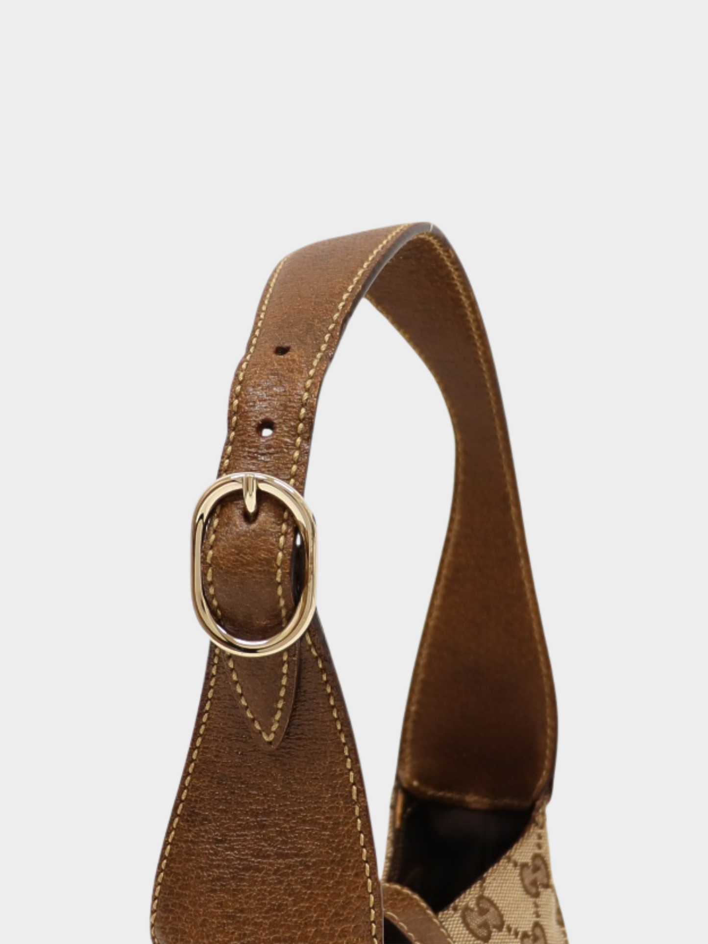 Gucci 2000s Brown Beige GG Canvas New Jackie Shoulder Bag