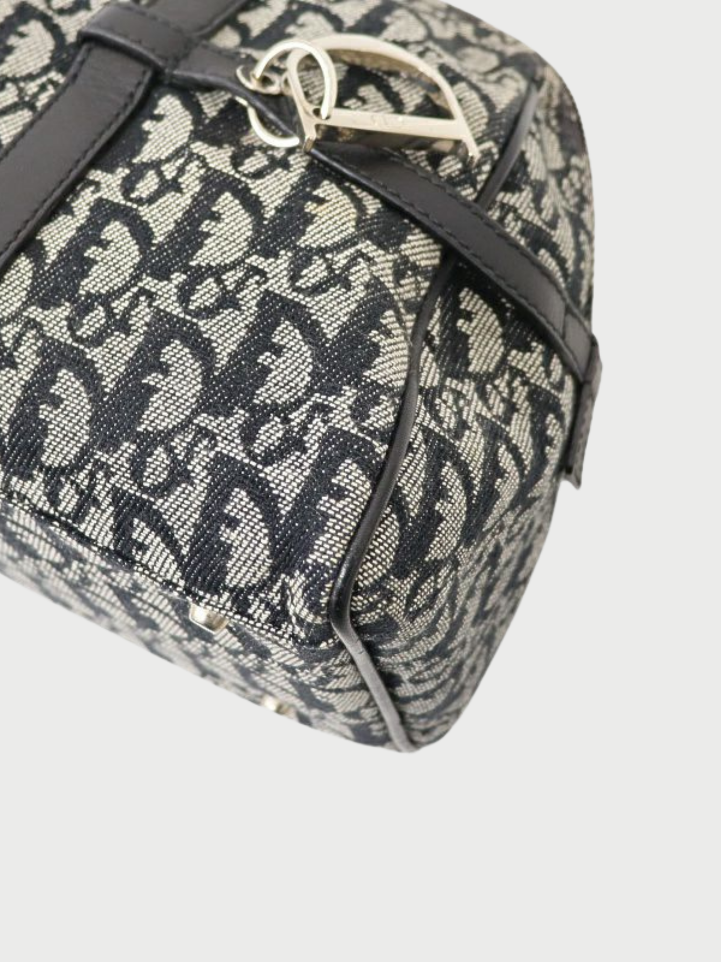 Christian Dior 2000s Black Trotter Canvas Leather Handbag