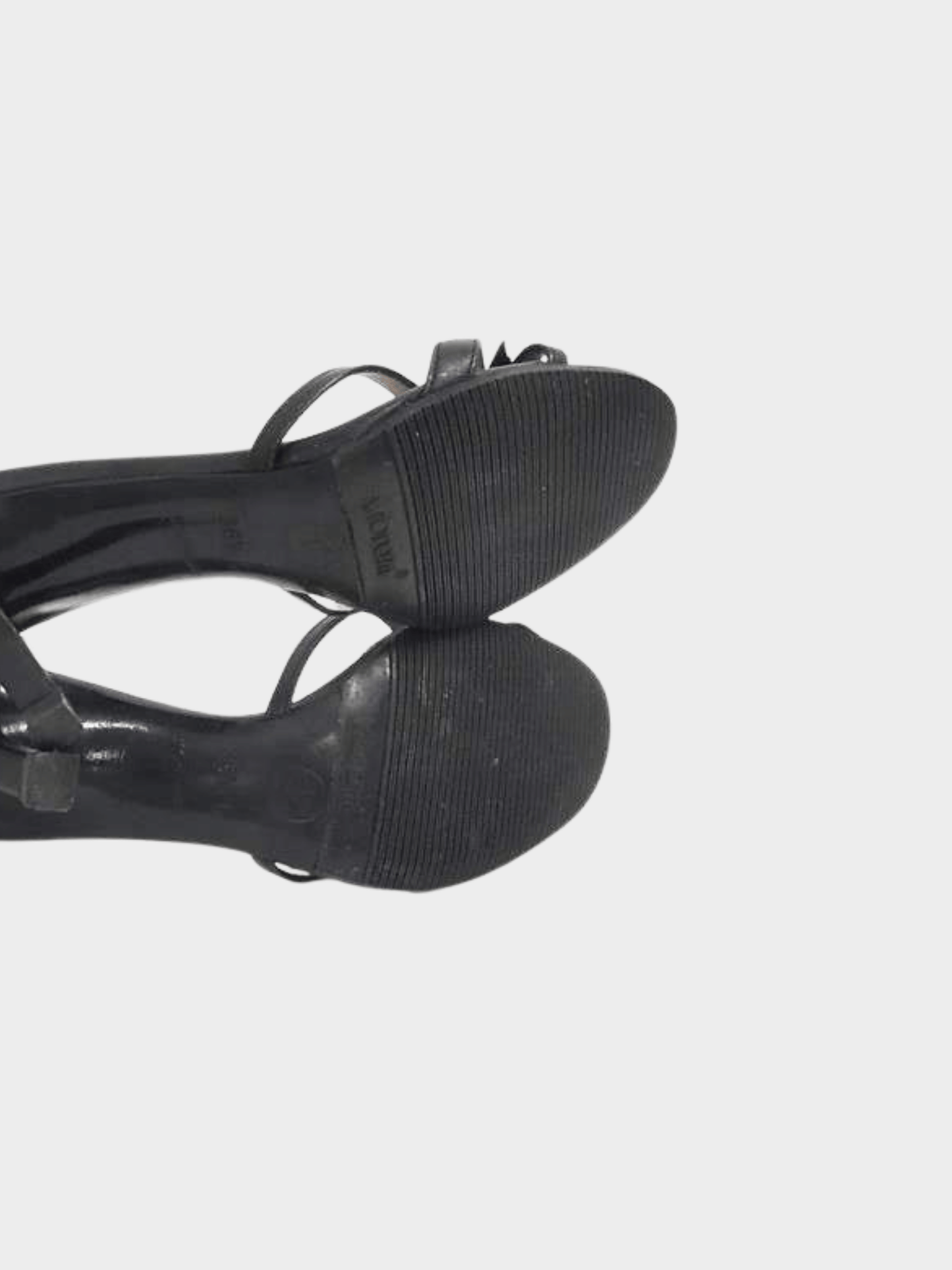 Chanel 2000s Black Leather Camellia Cut Embellished Slide Sandals