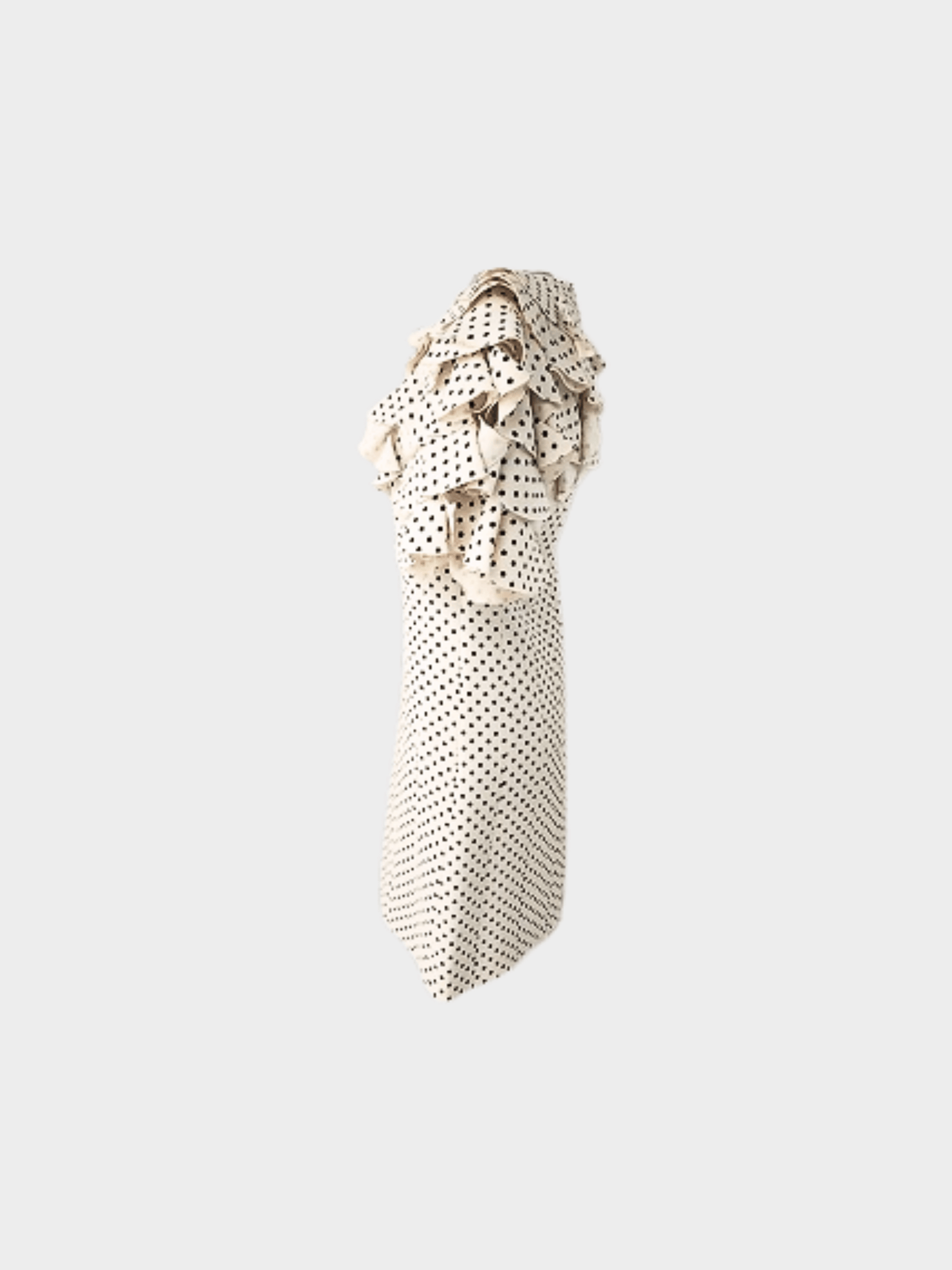 Valentino 2020 Cream Polka Dot Ruffle Mini Dress