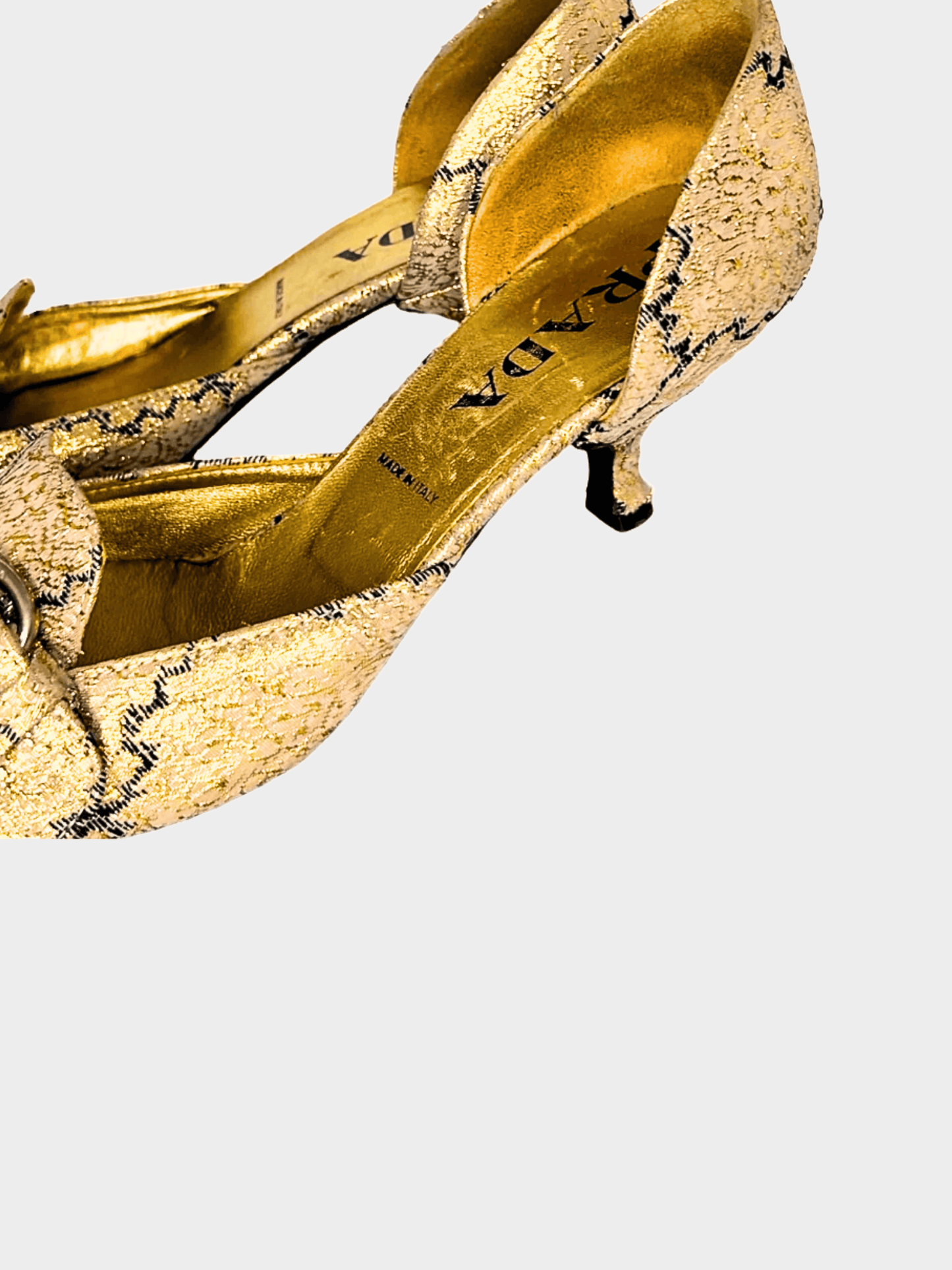Prada SS 2002 Runway Abstract Print Mule Heels