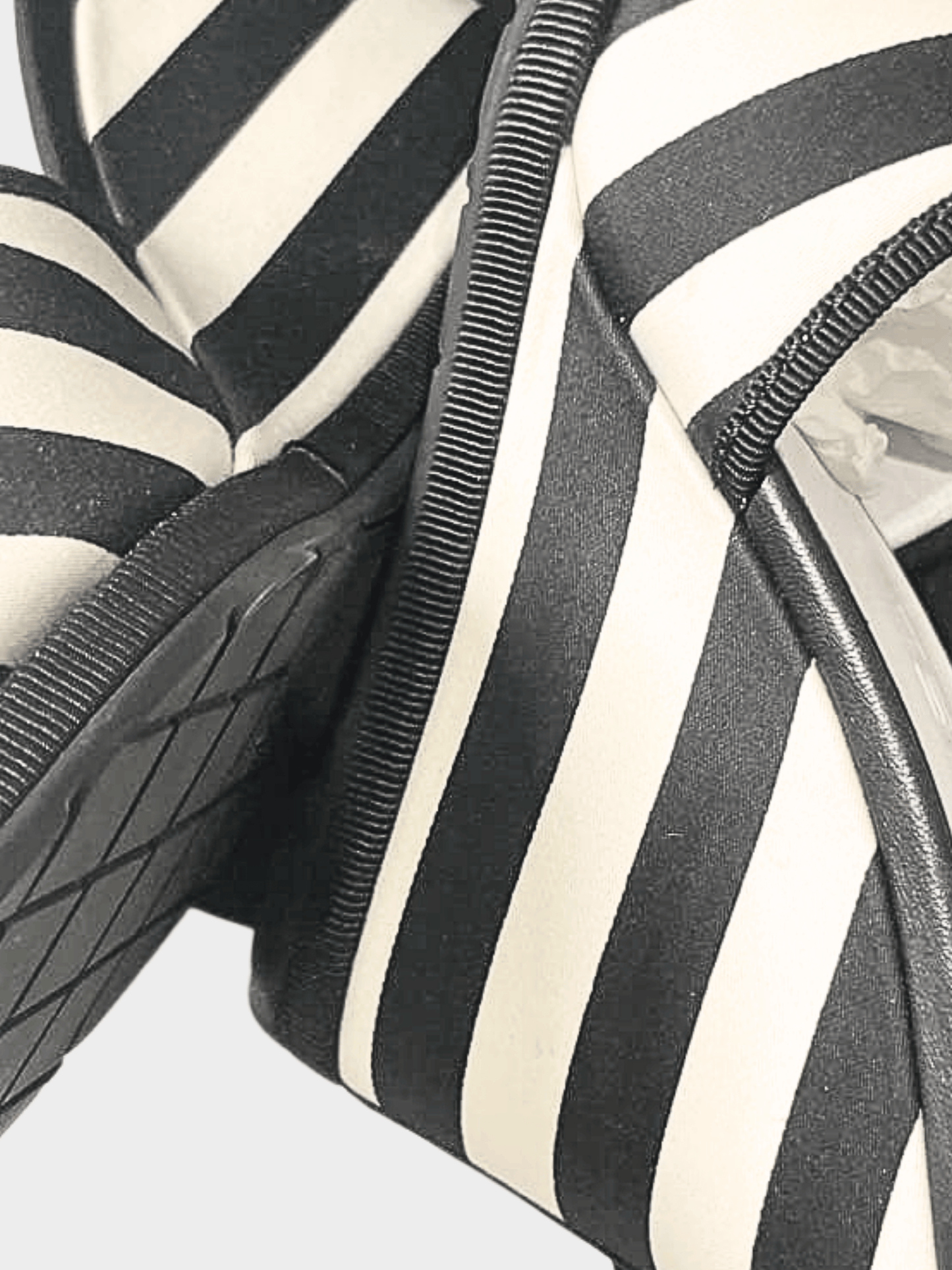 Chanel Cruise 2010 Black and White Striped Wedge Sandals