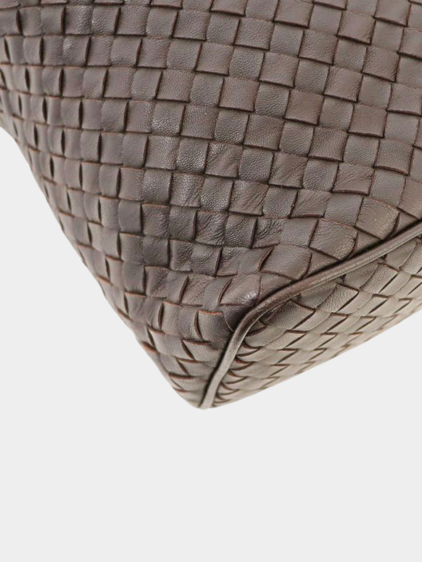 Bottega Veneta 2000s Brown Intrecciato Leather One-Shoulder Bag