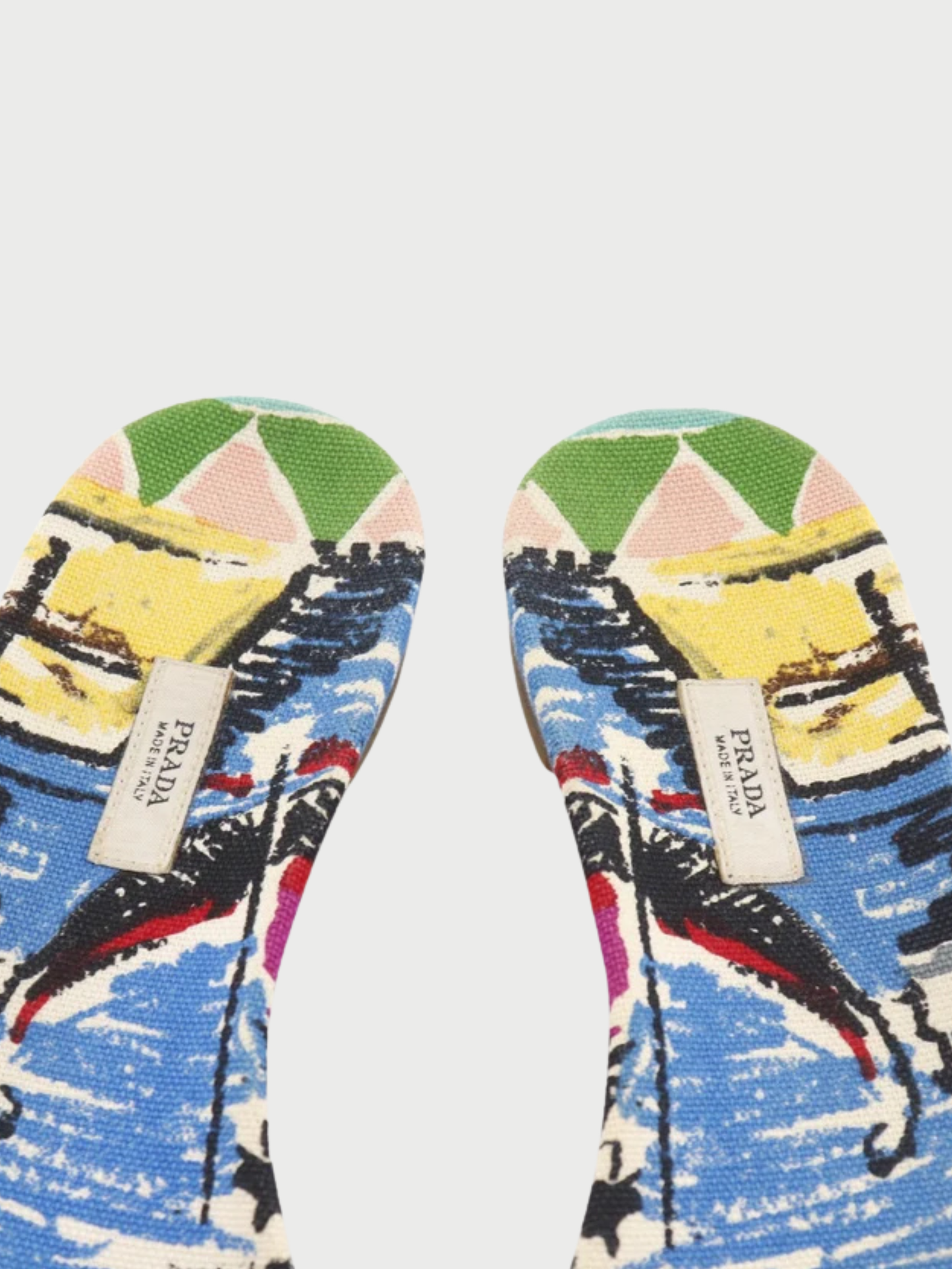 Prada 2000s Multicolor Canvas Sandals