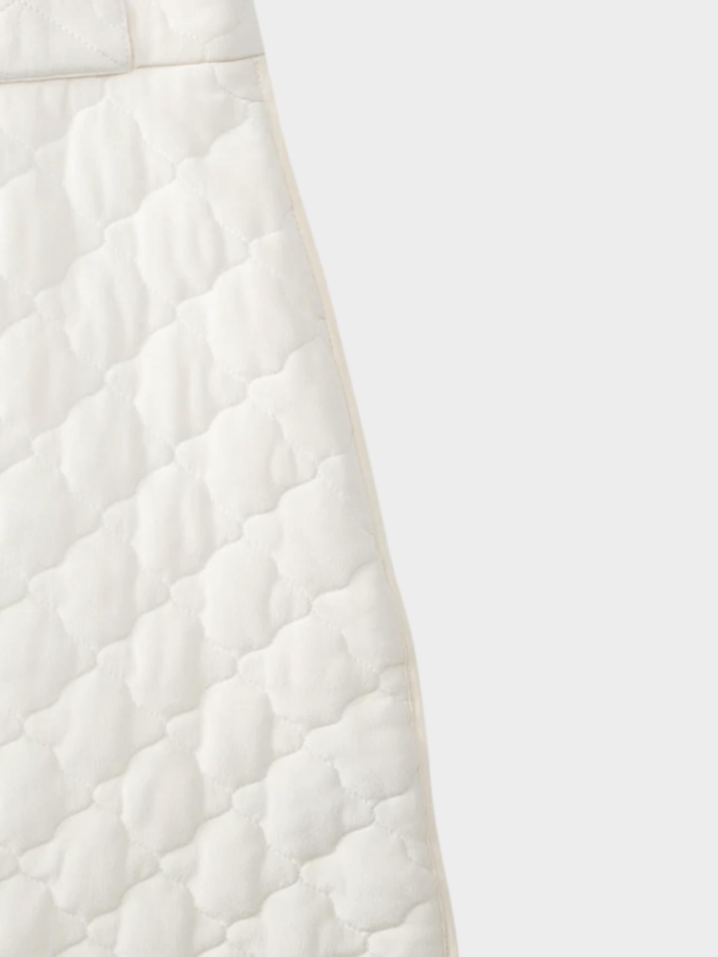 Fendi SS 2020 Runway Ivory Quilted Silk Crepe de Chine Mini Skirt