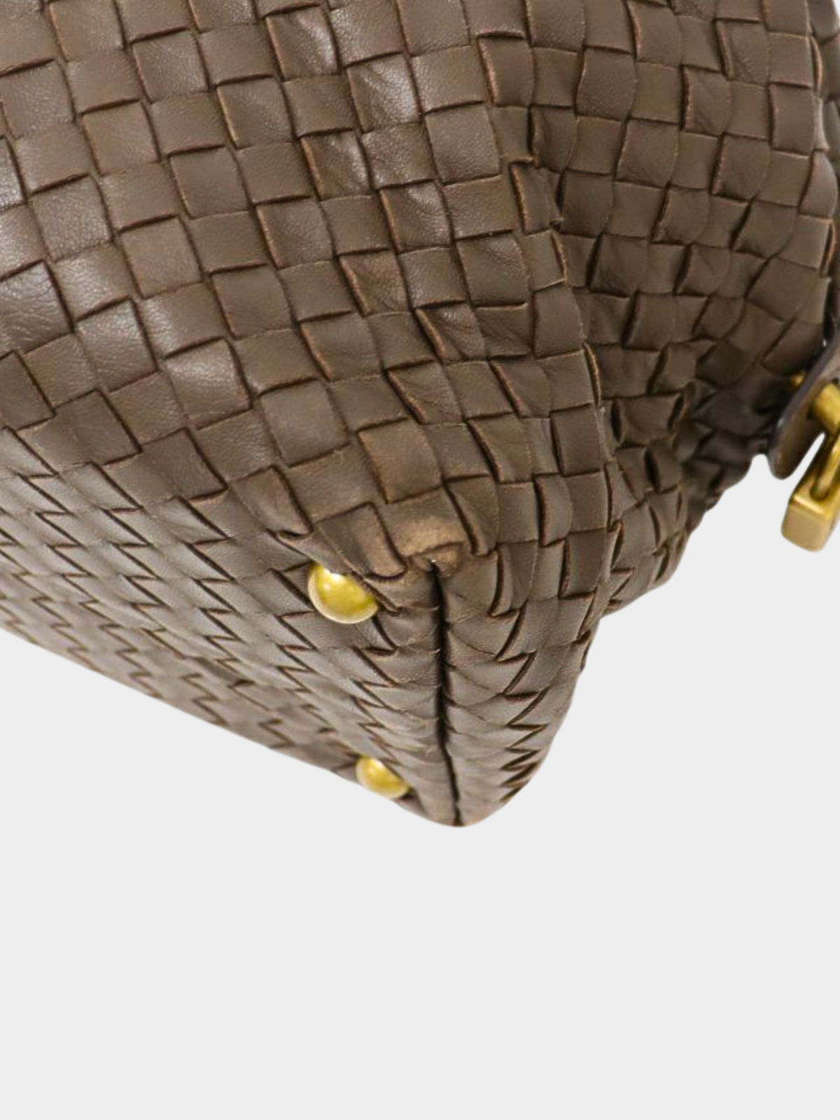 Bottega Veneta 2000s Brown Intrecciato Leather Handbag