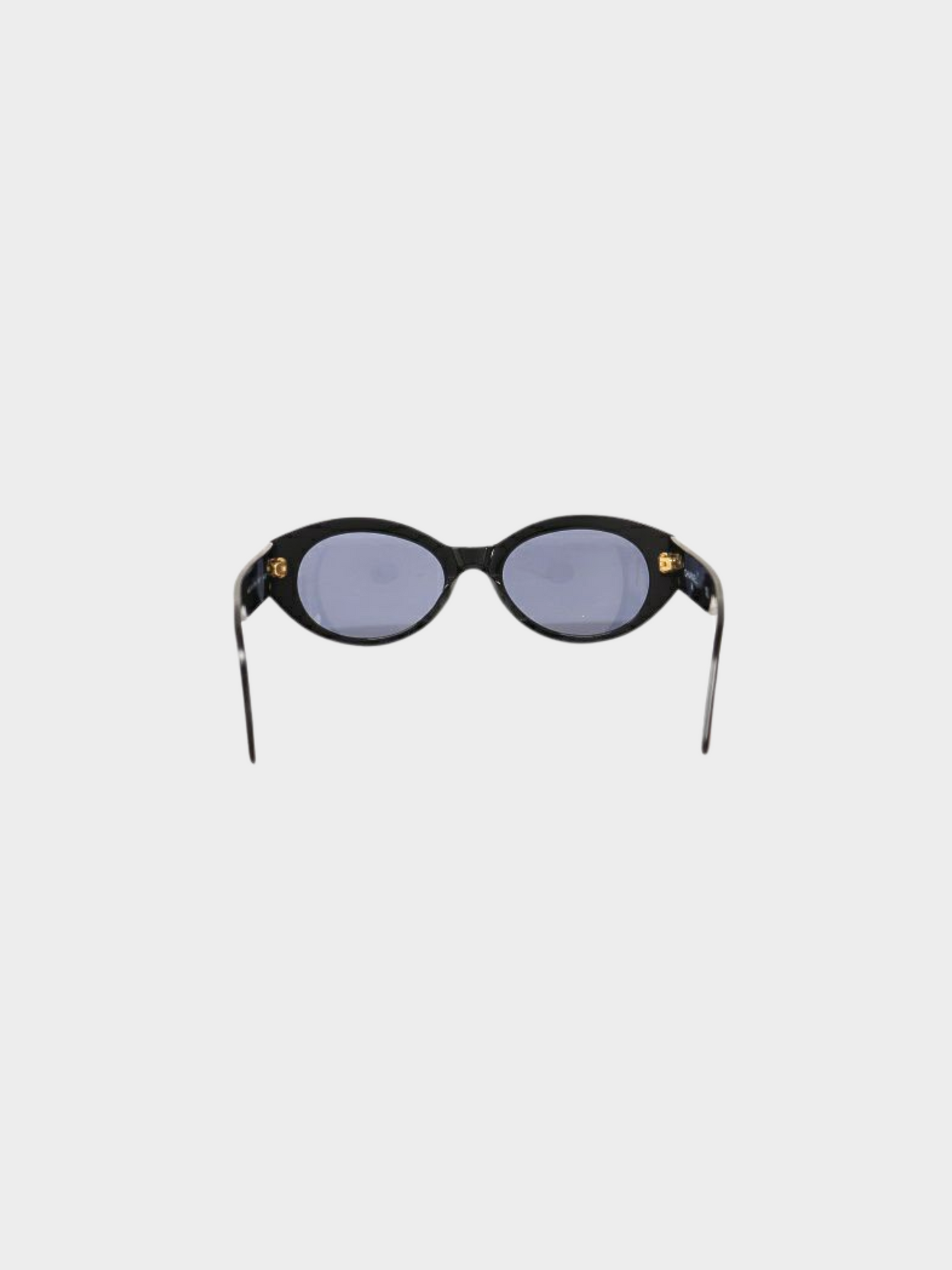 Chanel 2010s Black Coco Oval Sunglasses