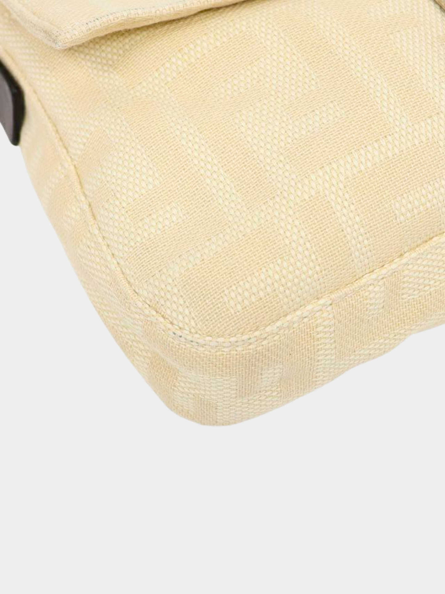 Fendi 2000s White Zucca Baguette Bag