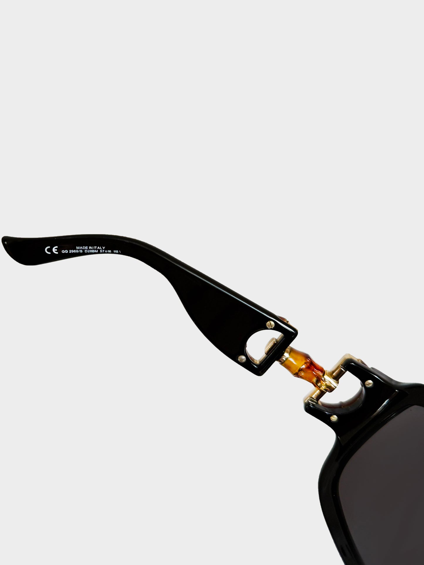 Gucci 2000s Black GG 2969/S Bamboo Horsebit Sunglasses