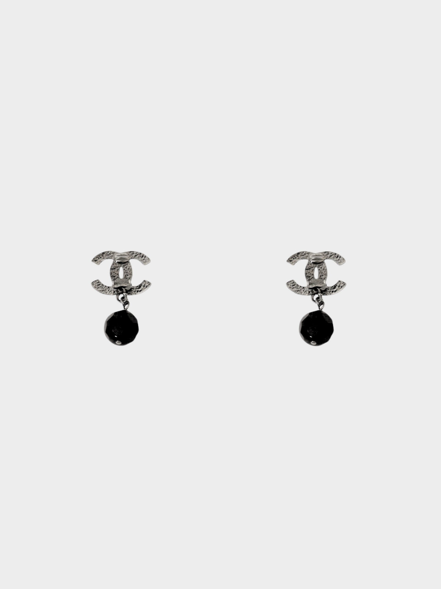 Chanel 2000s Silver CC Hanging Clip-on Earrings