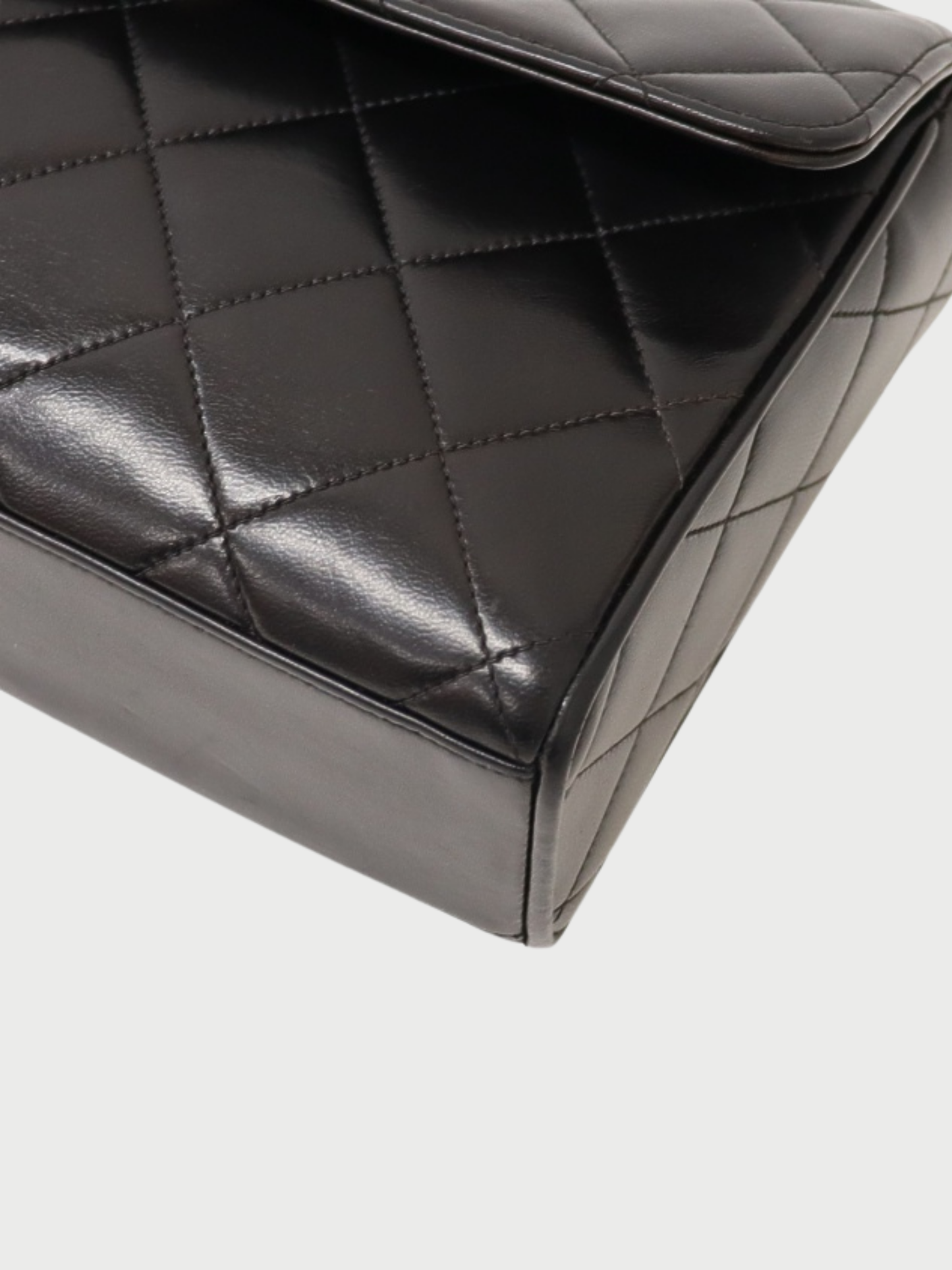 Chanel 1992-1994 Black Leather Matelassé Shoulder Bag