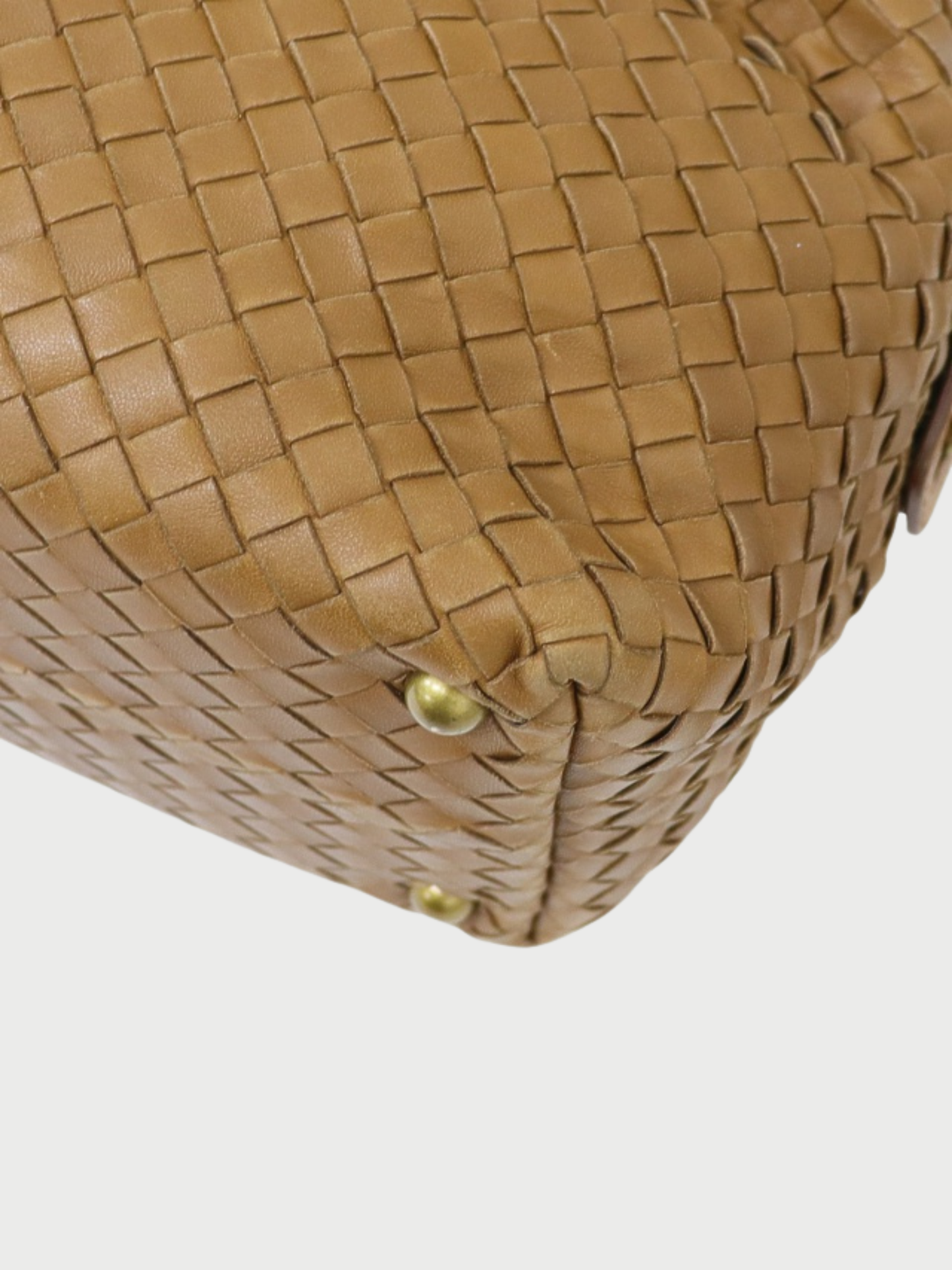 Bottega Veneta 2000s Beige Leather Intrecciato Handbag