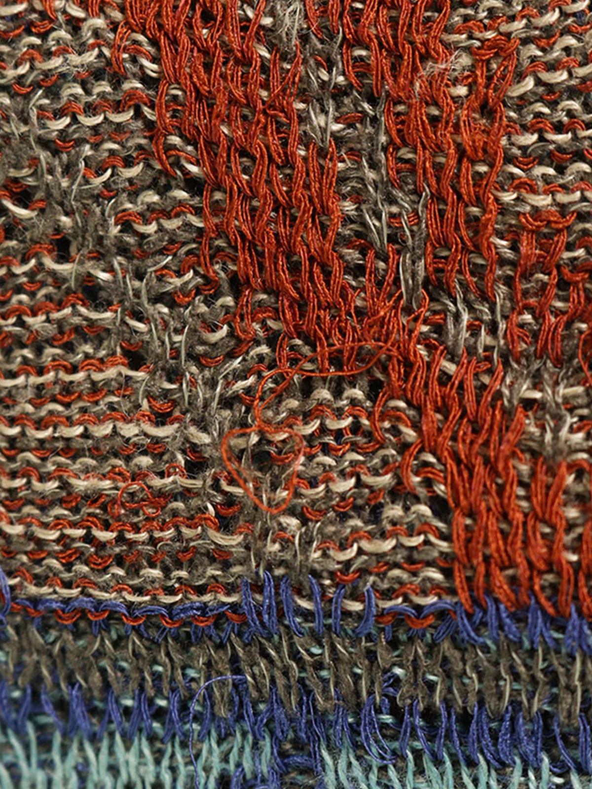 Issey Miyake 1970s Brown Orange Blue Dress