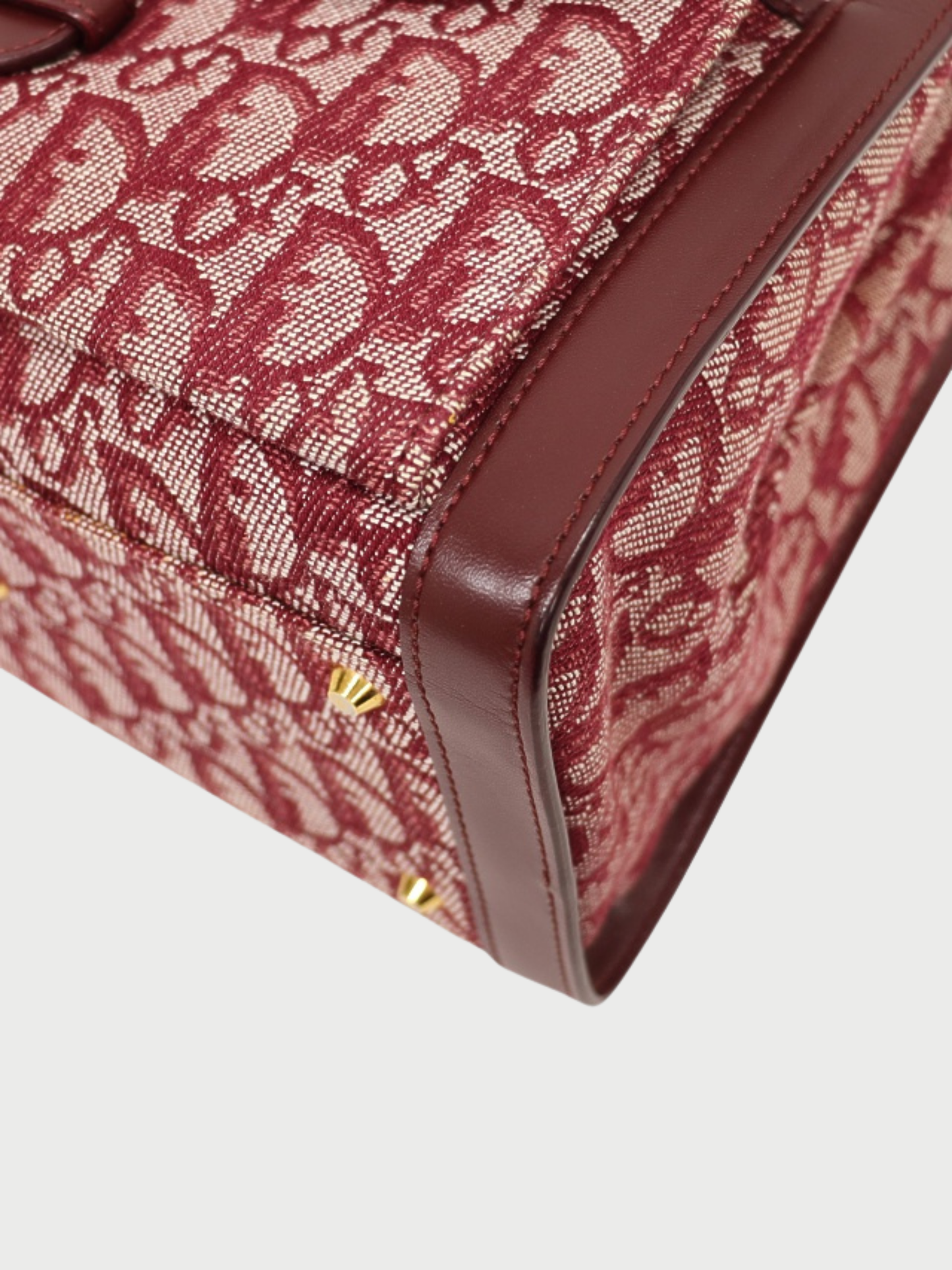 Christian Dior 2000s Bordeaux Trotter Canvas Leather Handbag