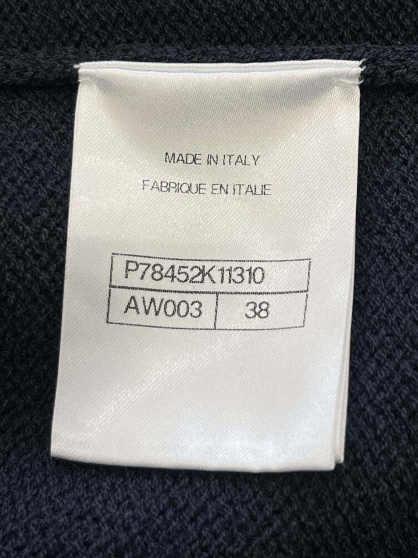 Chanel 2025 Navy Wool Knit 4 Pocket Cardigan