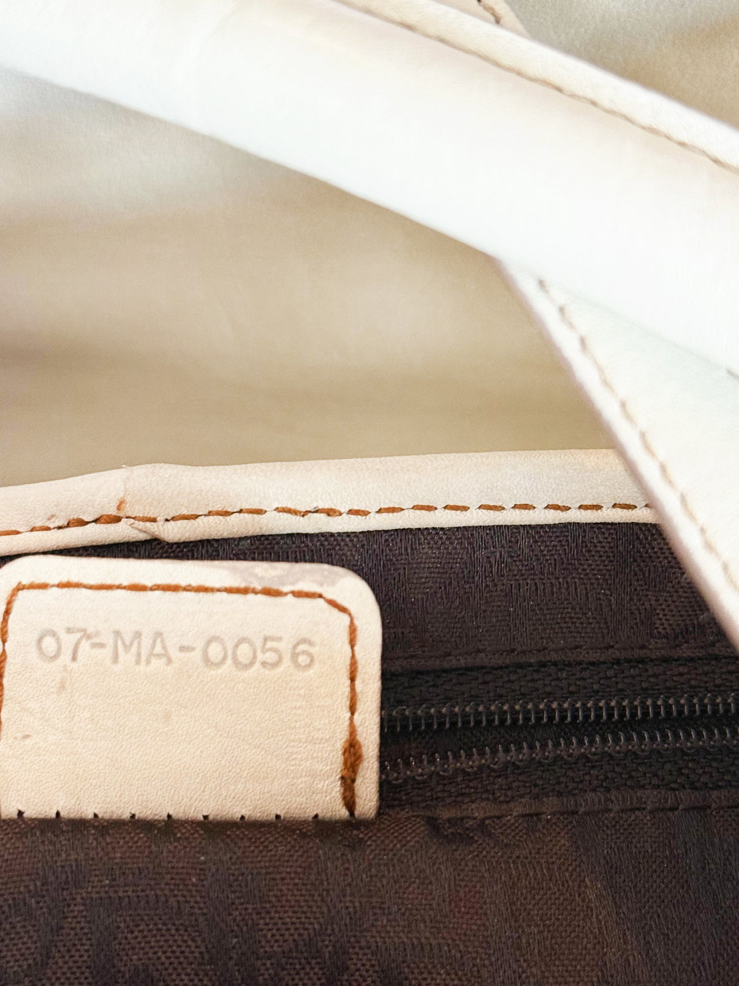 Christian Dior SS 2006 Ivory and Brown Leather Gaucho Saddle Bag
