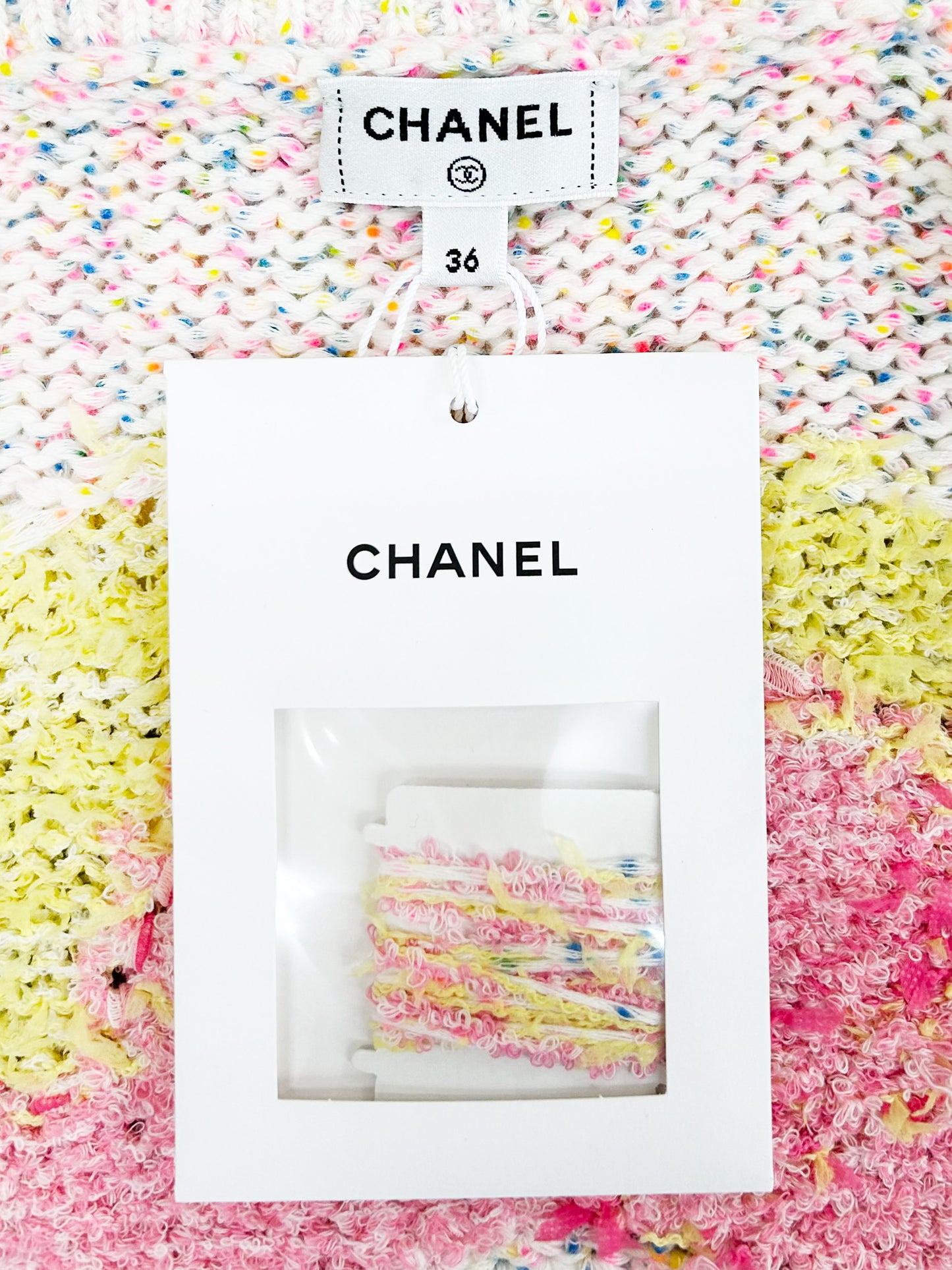 Chanel Resort 2024 LOVE COCO Cotton Candy Striped Knit Jacket