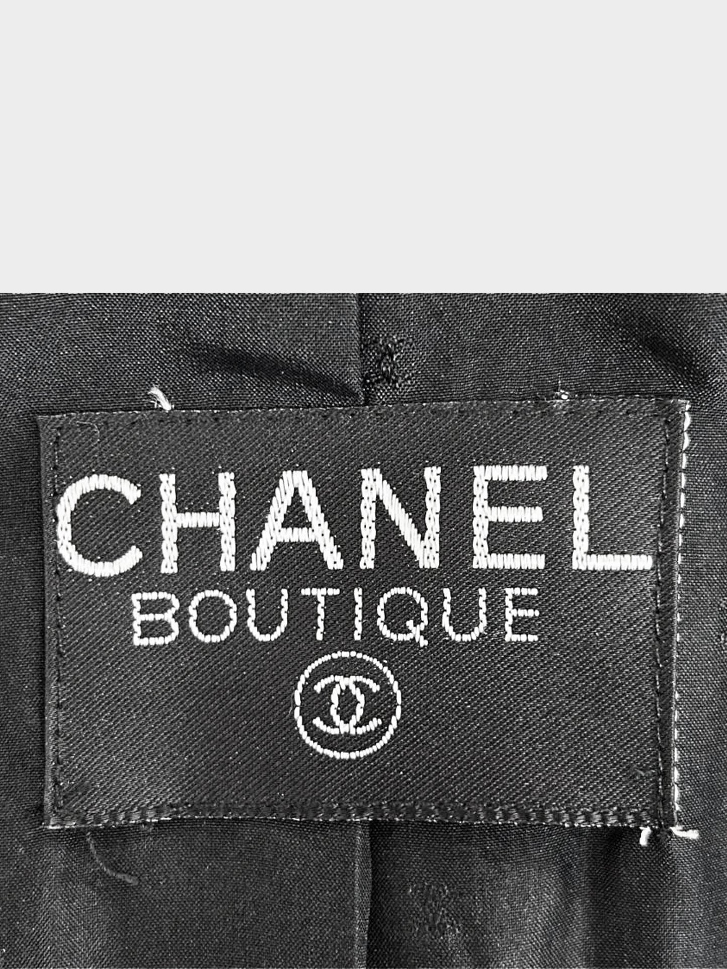 Chanel 1990s Cream and Black Double Breasted Blazer