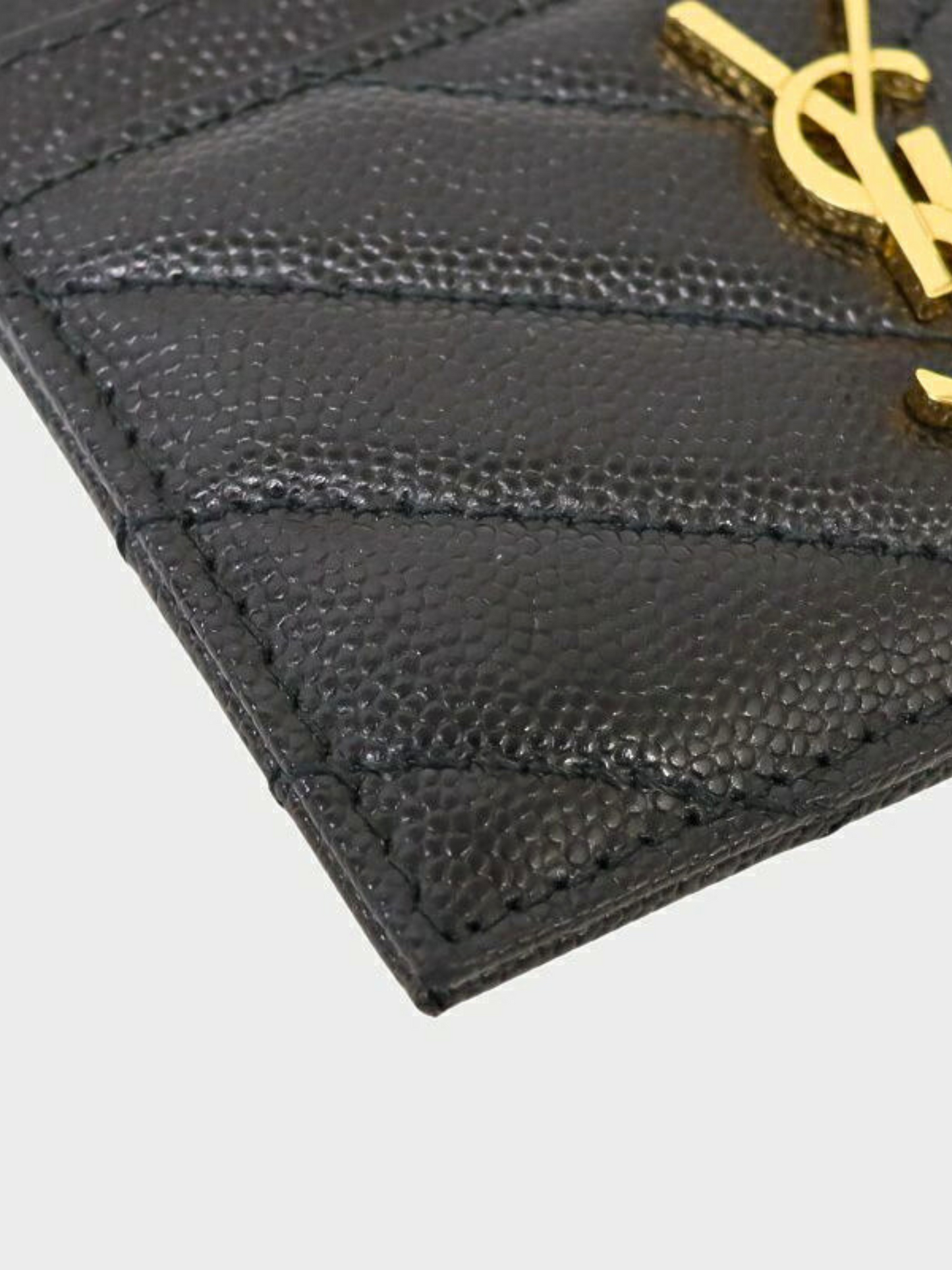 Yves Saint Laurent 2000s Black Cassandra Leather Card Case