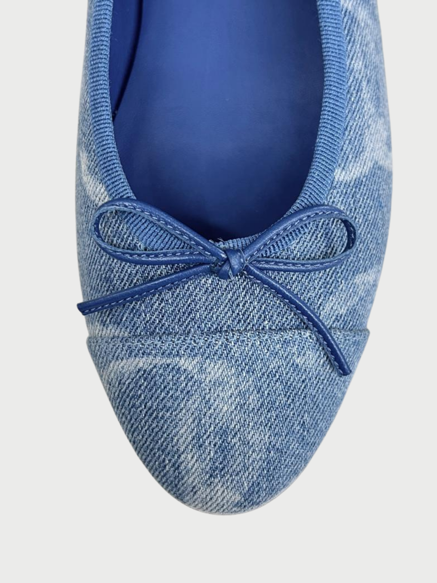 Chanel 2020s Blue Denim CC Logo Ballet Flats