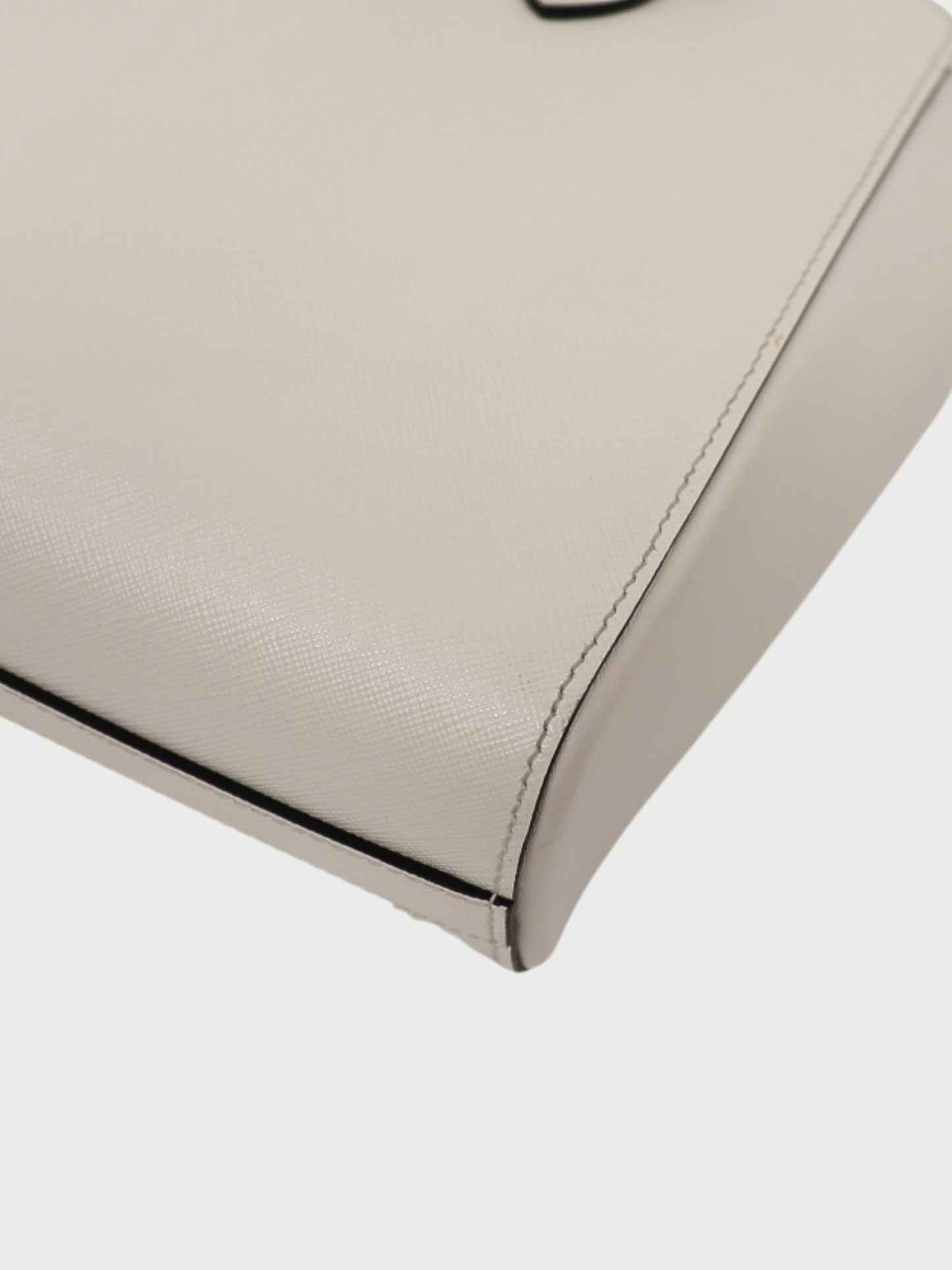 Prada 2010s White Saffiano Leather Logo Hardware 2Way Bag
