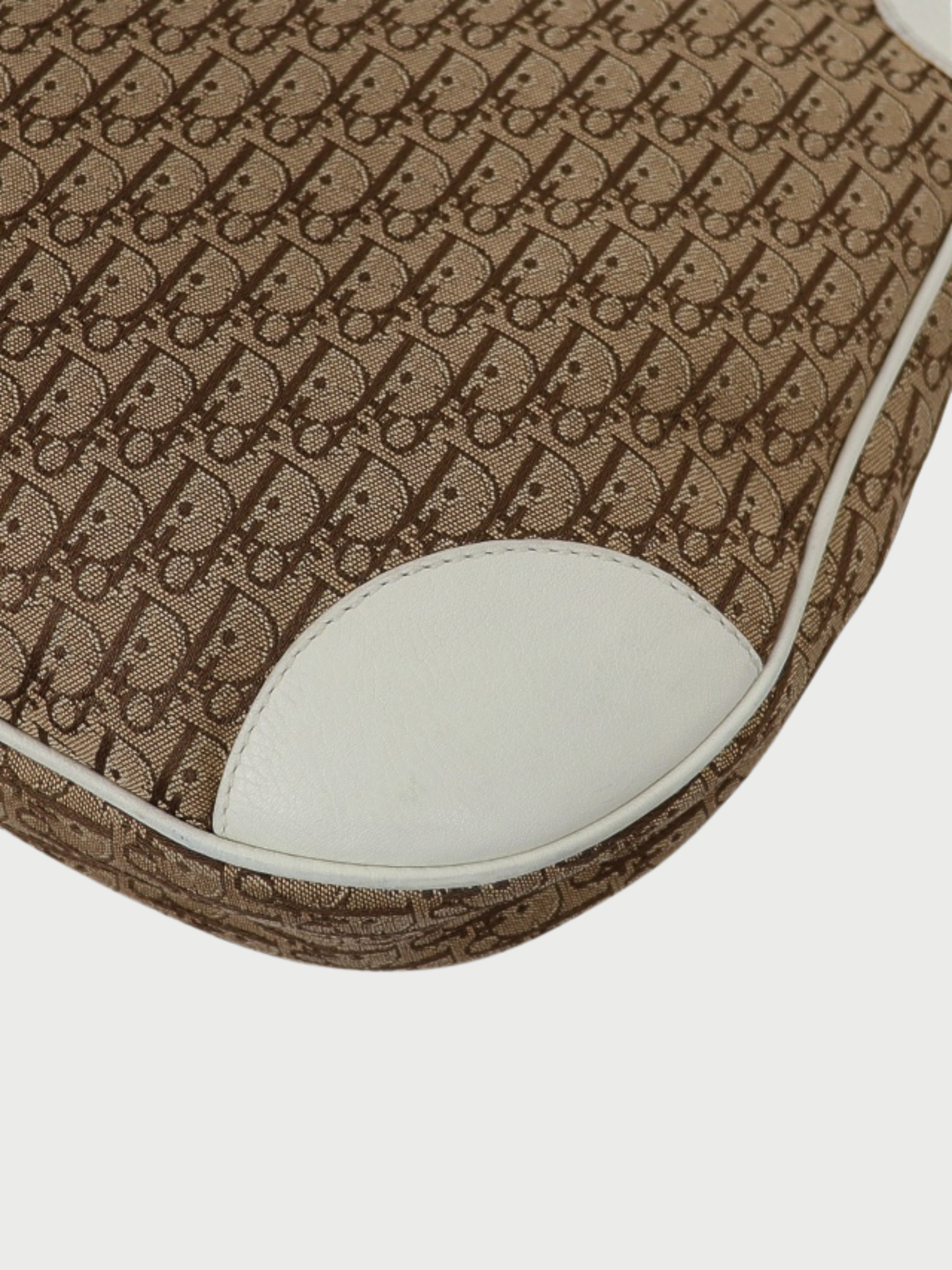 Christian Dior 2006 Beige White Trotter Canvas Street Chic One-Shoulder Bag