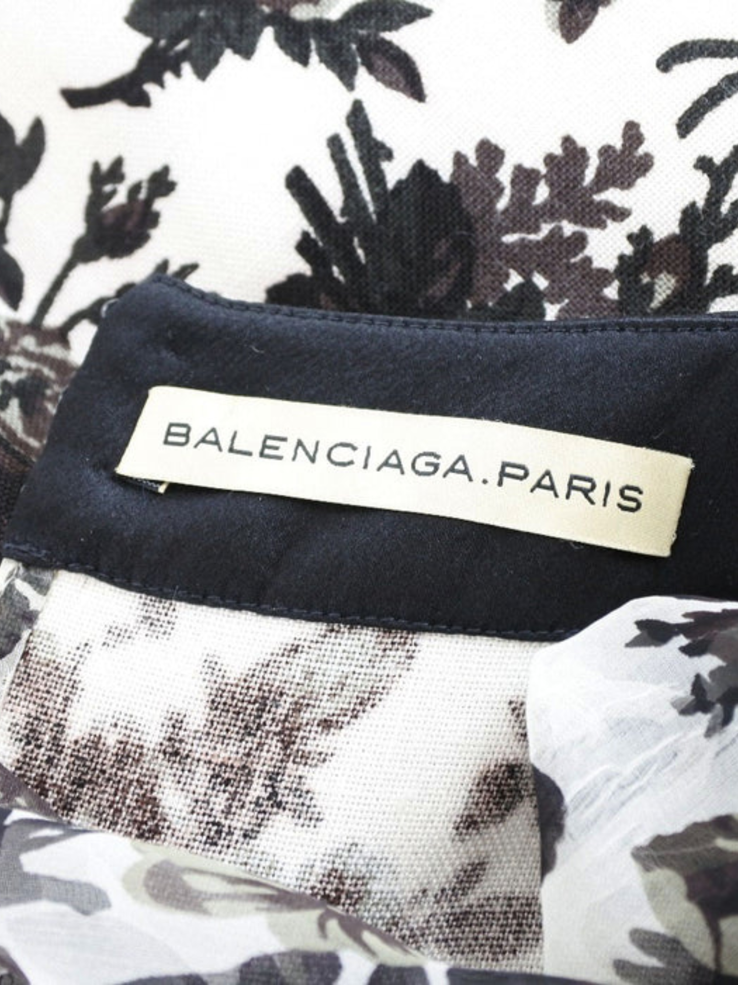 Balenciaga 2000s White and Black Silk Dress