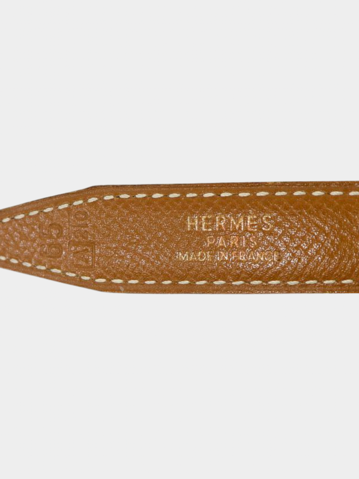 Hermès 1990s Brown Gold Leather Mini Constance Belt