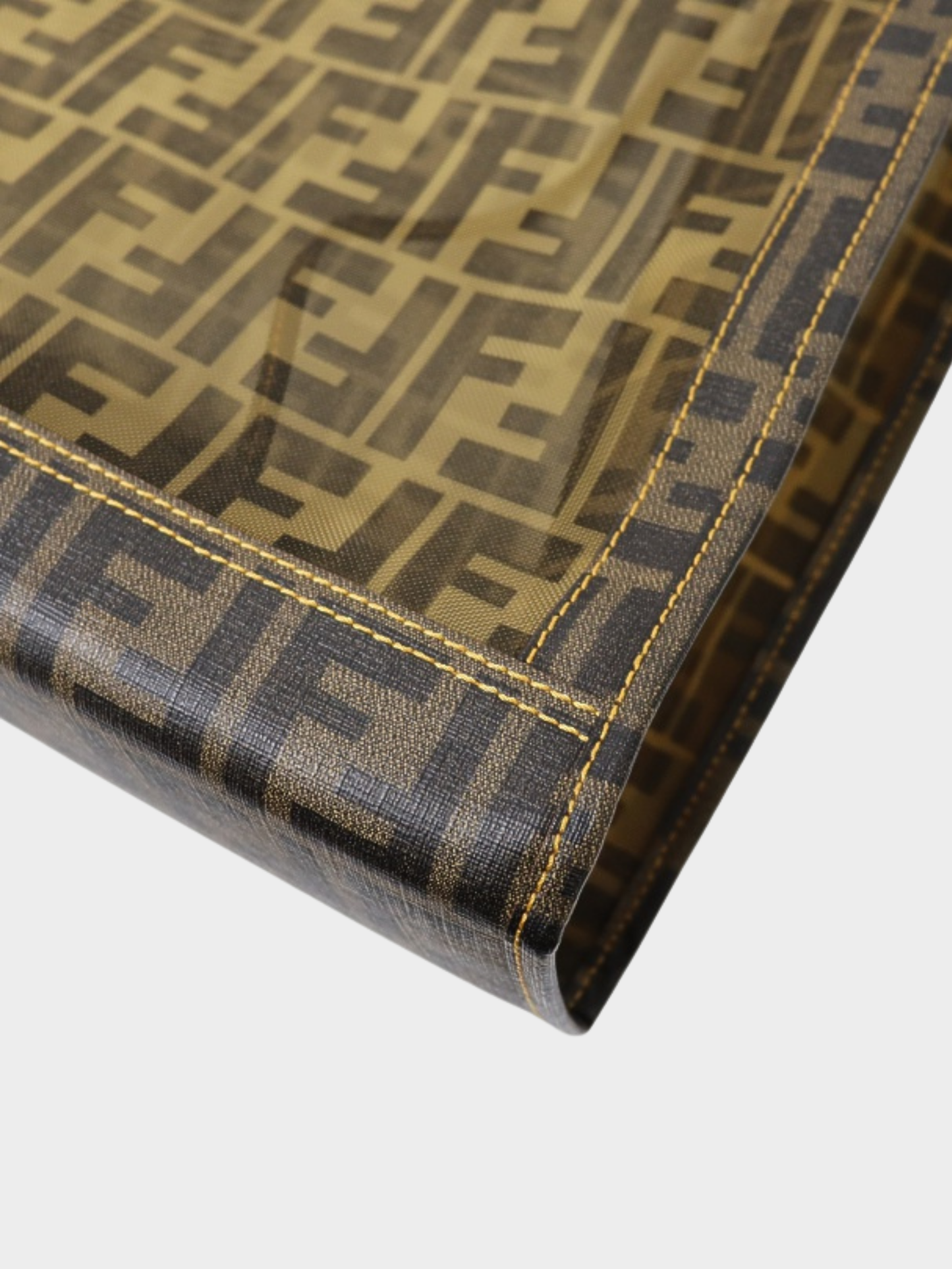 Fendi 2000s Brown Zucca Pattern Mesh Tote Bag