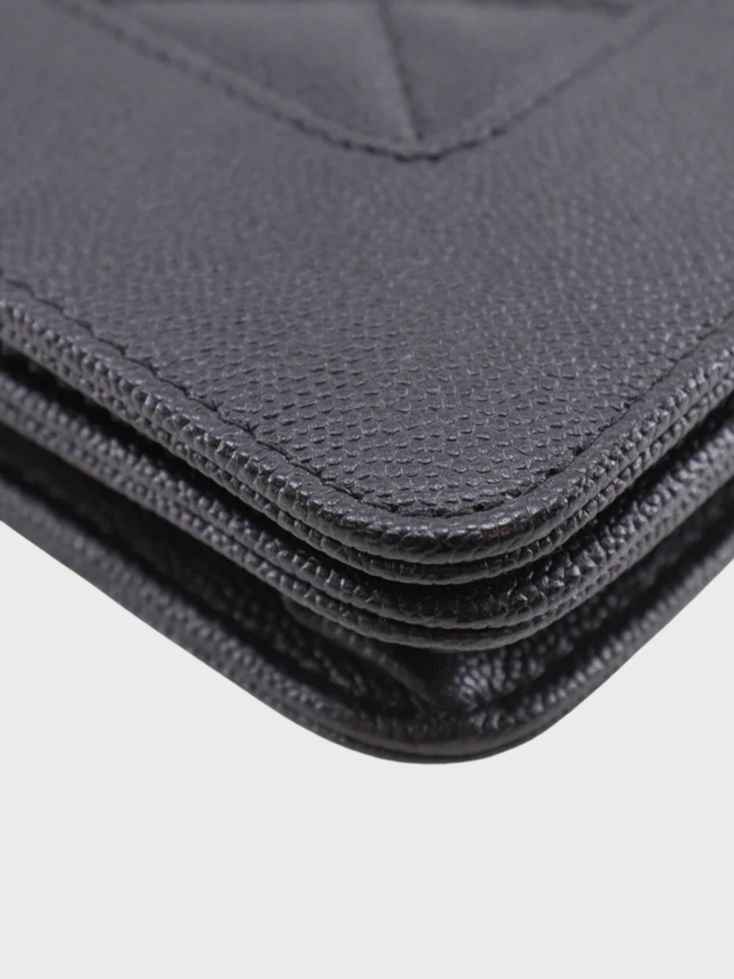 Chanel 2019 Black Caviar Leather Mademoiselle Chain Wallet