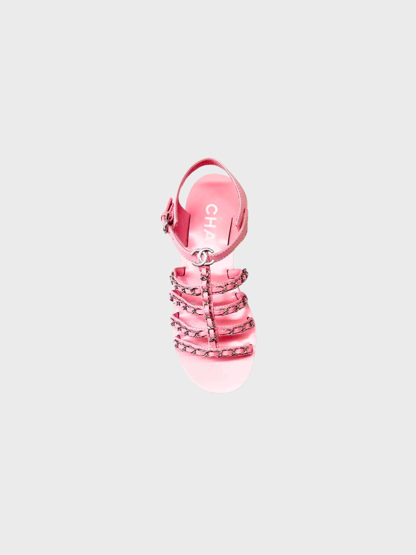 Chanel 2000s Pink Leather Gladiator Sandals