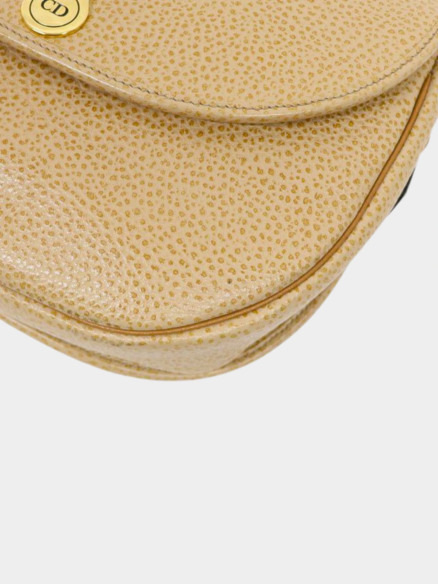 Christian Dior 2000s Beige Leather CD Shoulder Bag