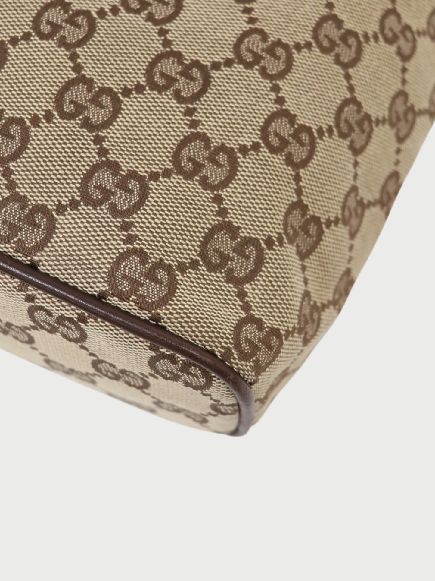 Gucci 2000s Brown Beige GG Canvas Leather Mini Handbag
