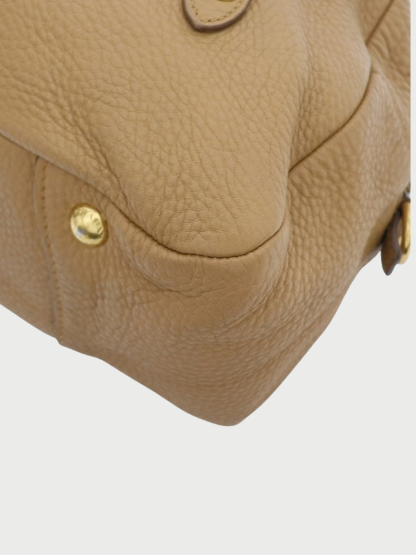 Prada 2000s Beige Vitello Daino Leather Handbag