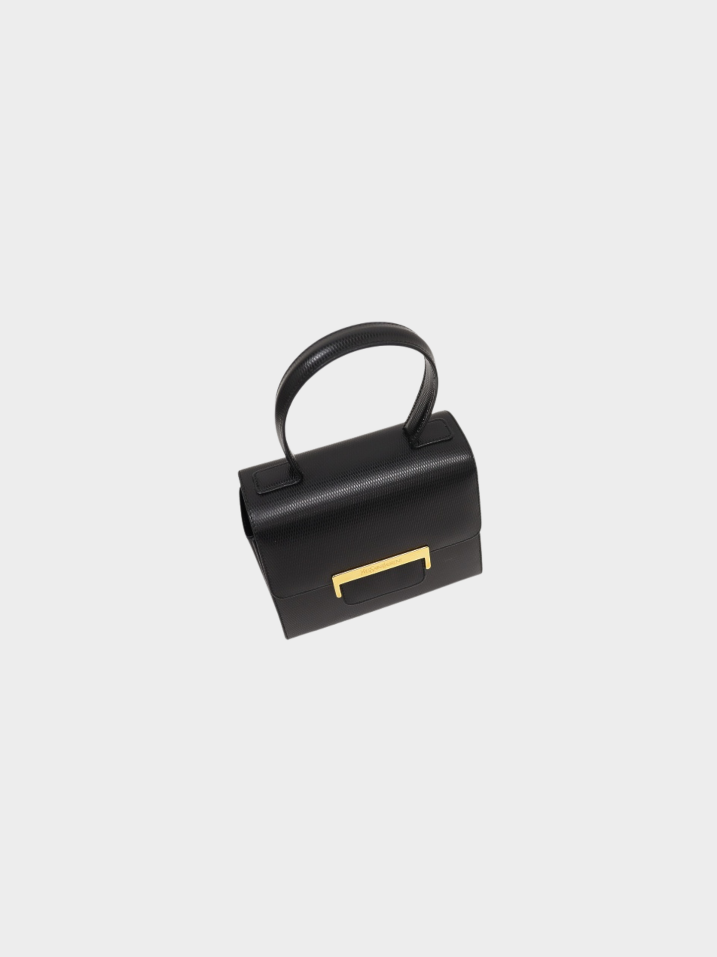 Yves Saint Laurent 2000s Black Leather Logo Mini Handbag