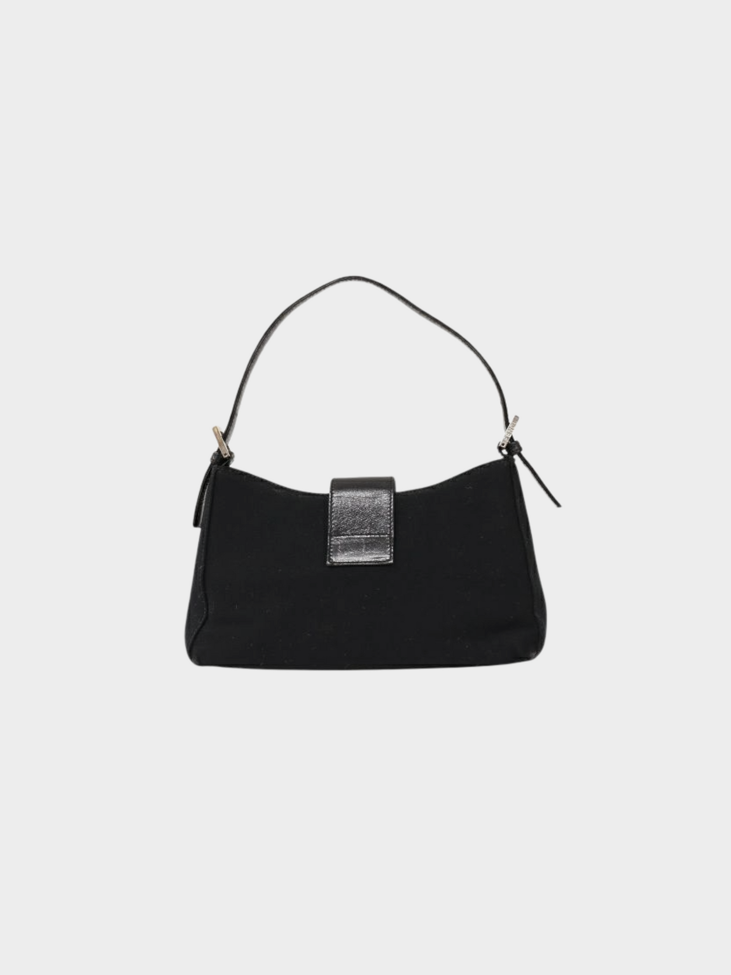 Fendi 2000s Black Cotton Baguette Bag